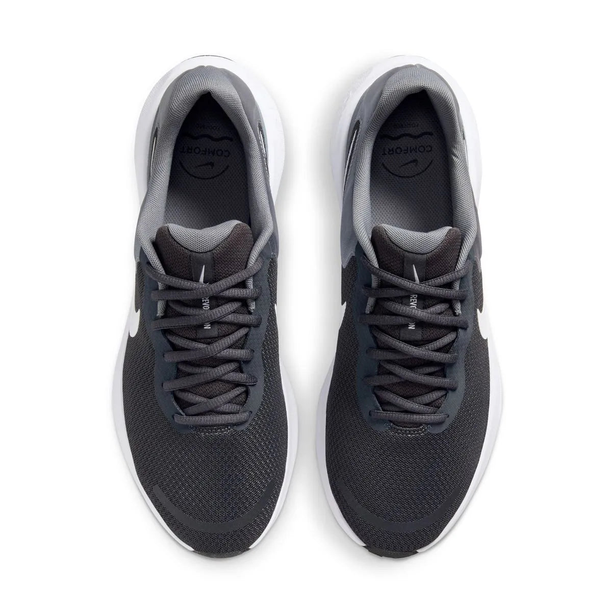 NIKE REVOLUTION 7 RUNNING SHOE - BLK & GREY