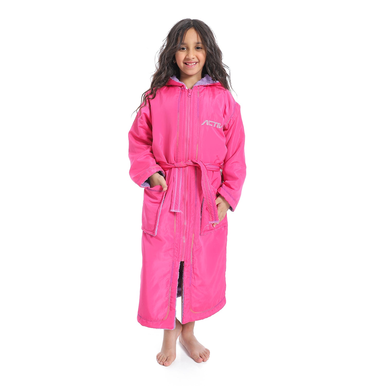 ACTIV WATERPROOF ZIP BATHROBE - FUCHSIA