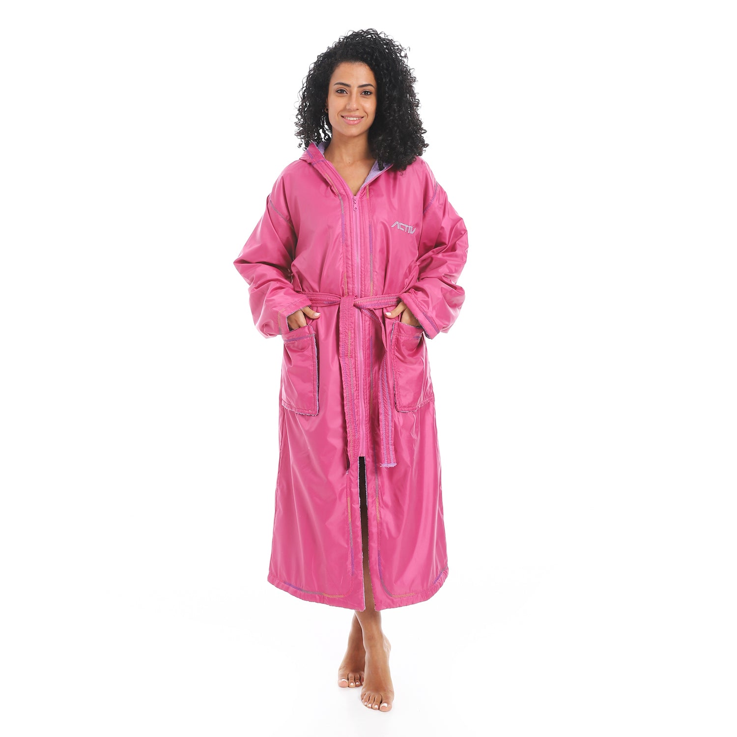 ACTIV WATERPROOF ZIP BATHROBE - FUCHSIA