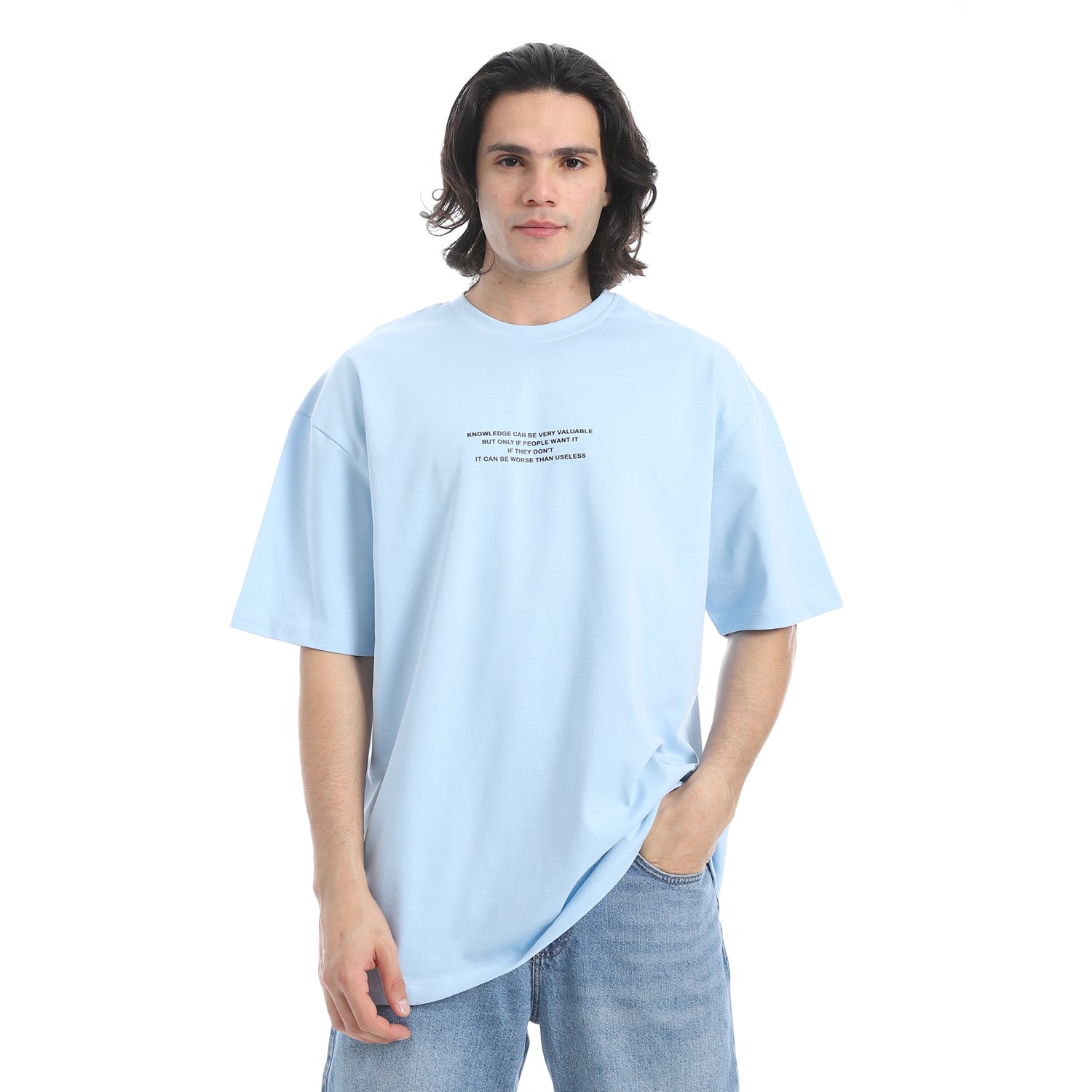 FUTURE PRINT OVERSIZED T-SHIRT - BABYBLUE