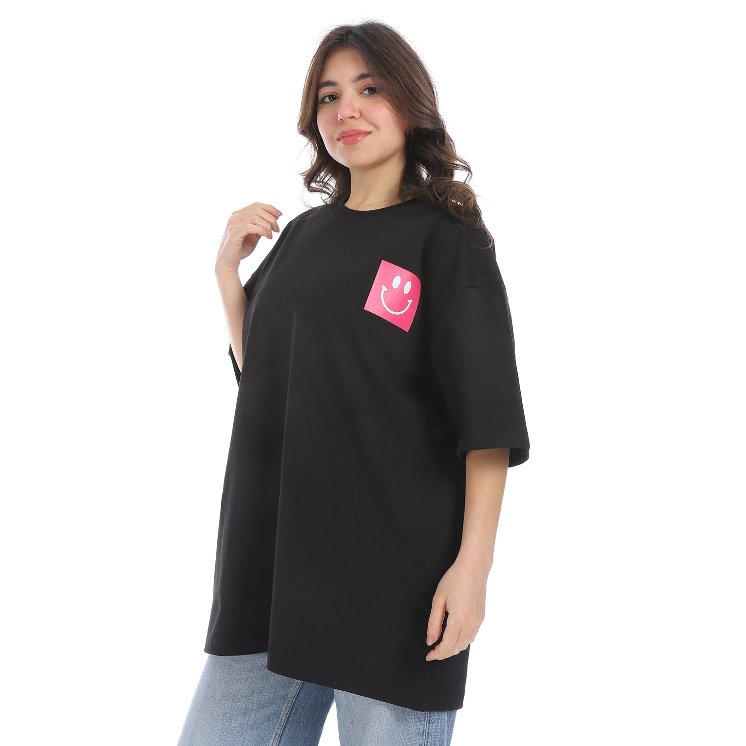 HAPPINESS OVERSIZED T-SHIRT - BLACK
