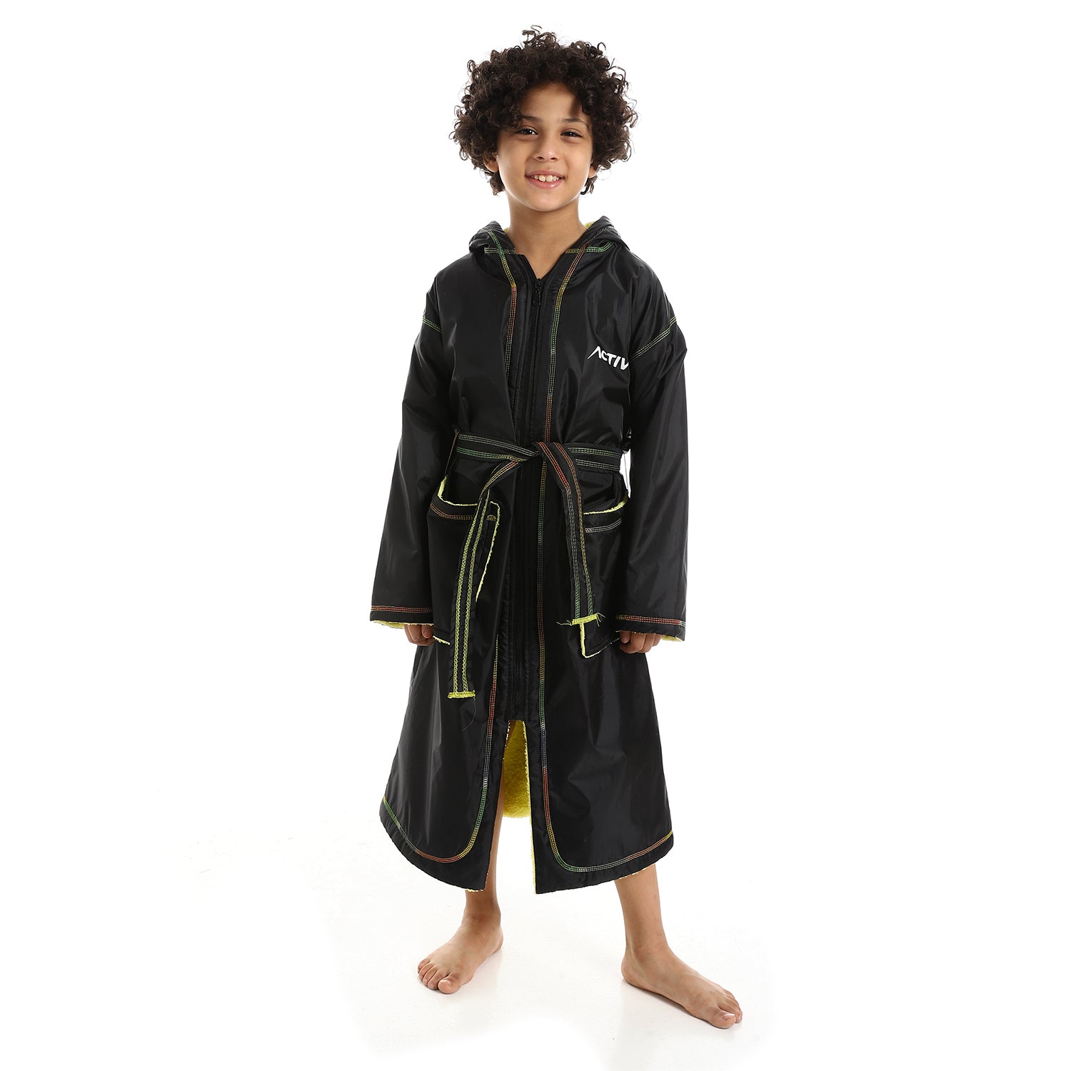 ACTIV WATERPROOF ZIP BATHROBE - BLACK