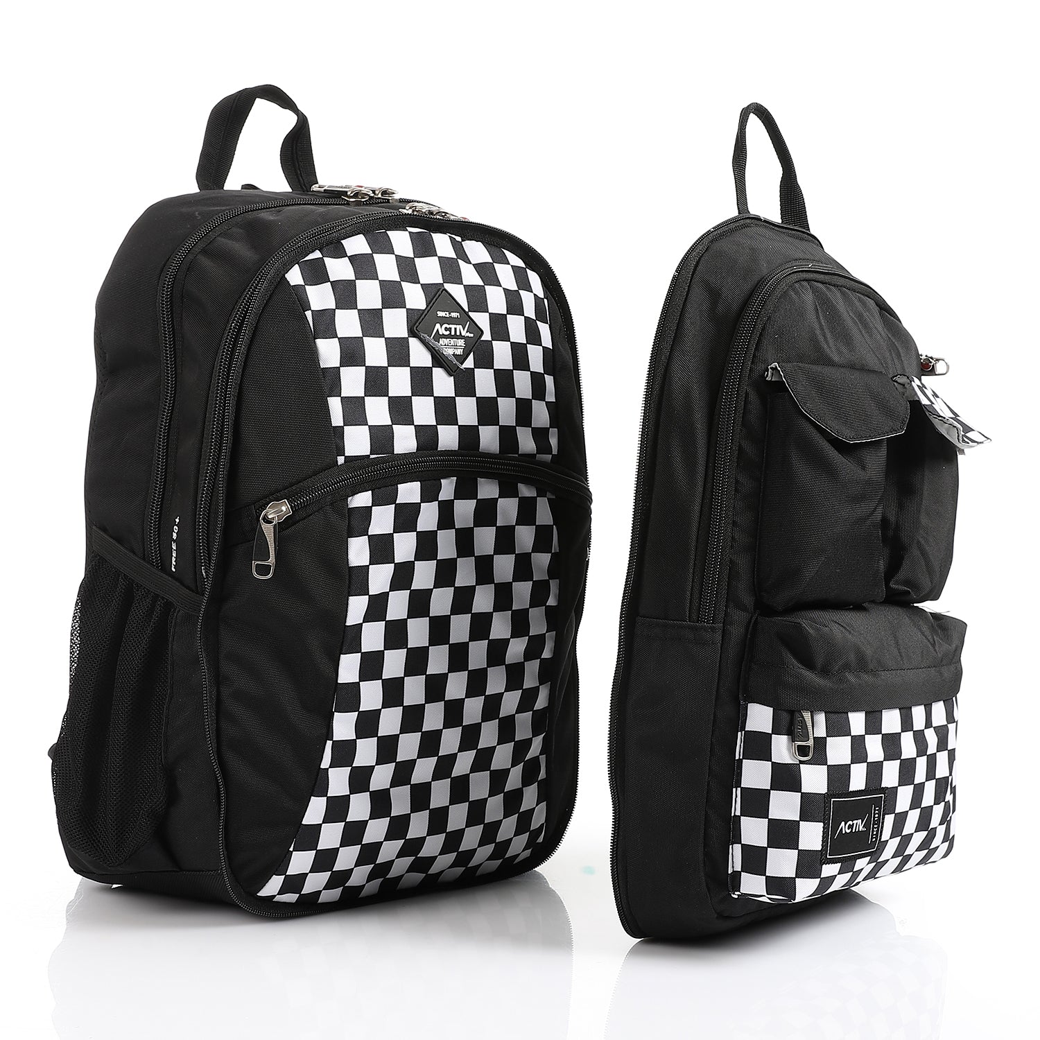 ACTIV LAPTOPCELL+IPAD BACKPACK - اسود*اسود*مربعات*رمادى فاتح*اسود