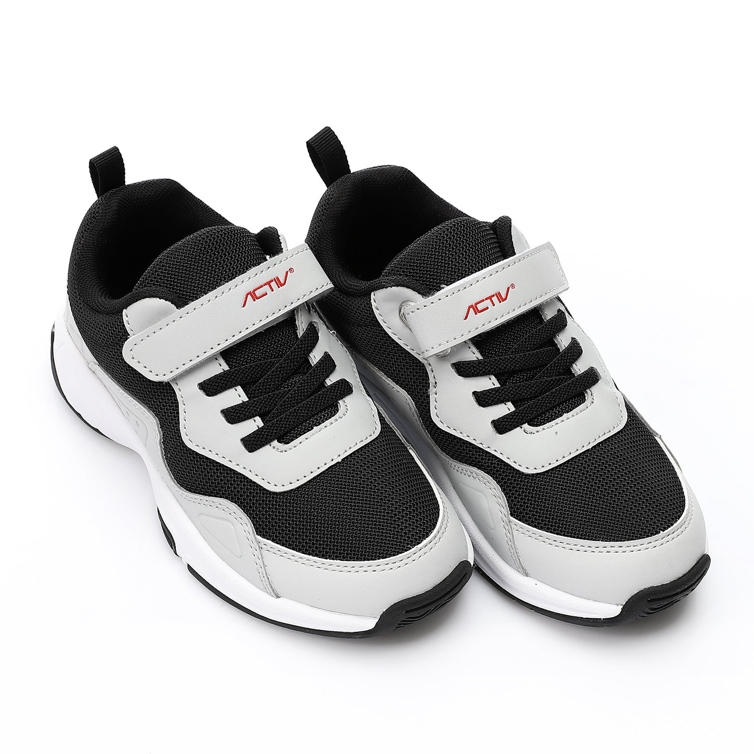ACTIV KIDS VELCRO SHOES - رمادى فاتح*اسود