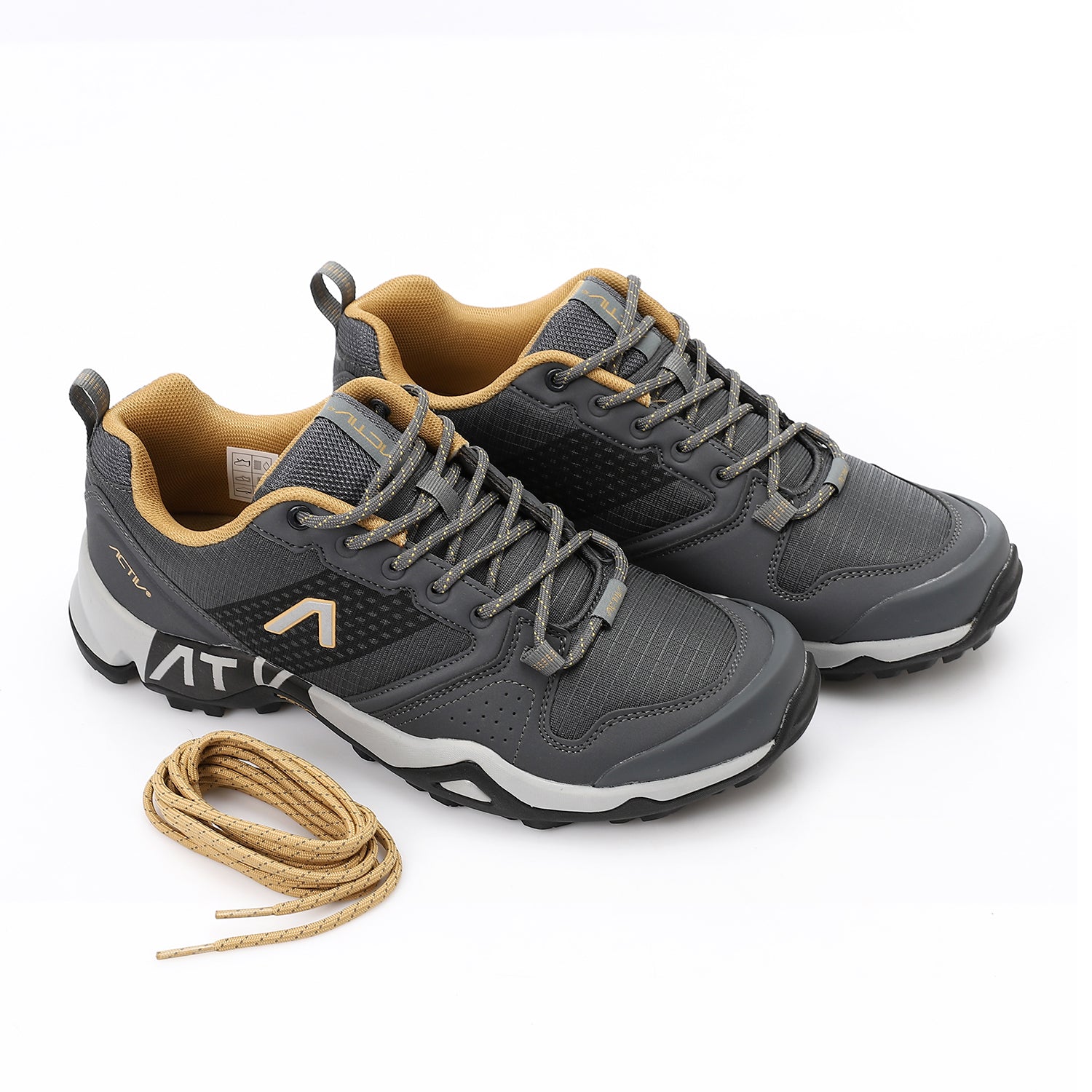 ACTIV MEN'S TREKKING SHOES - رمادى*اصفر