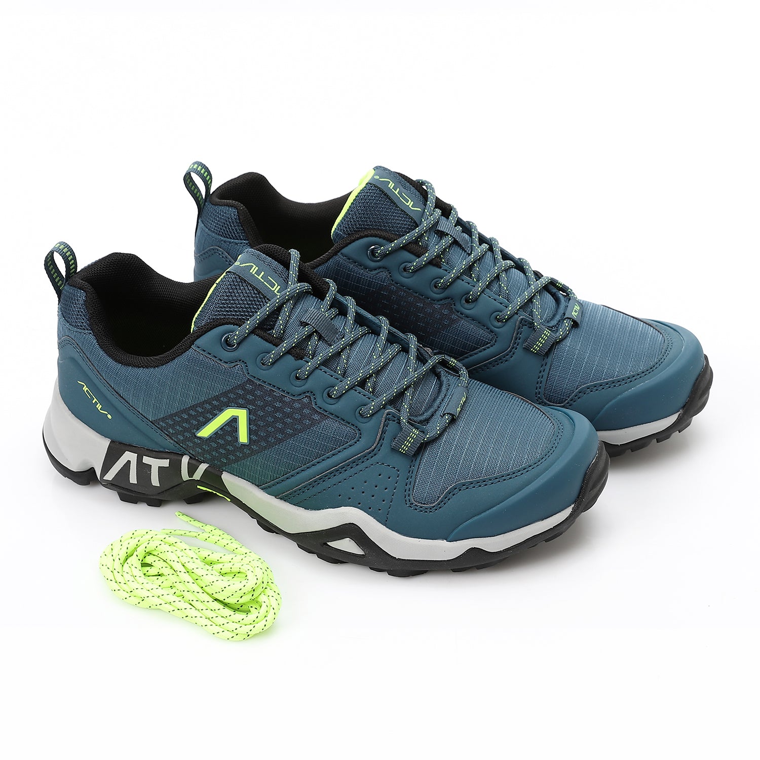 ACTIV MEN'S TREKKING SHOES - بترولي*ليمونى
