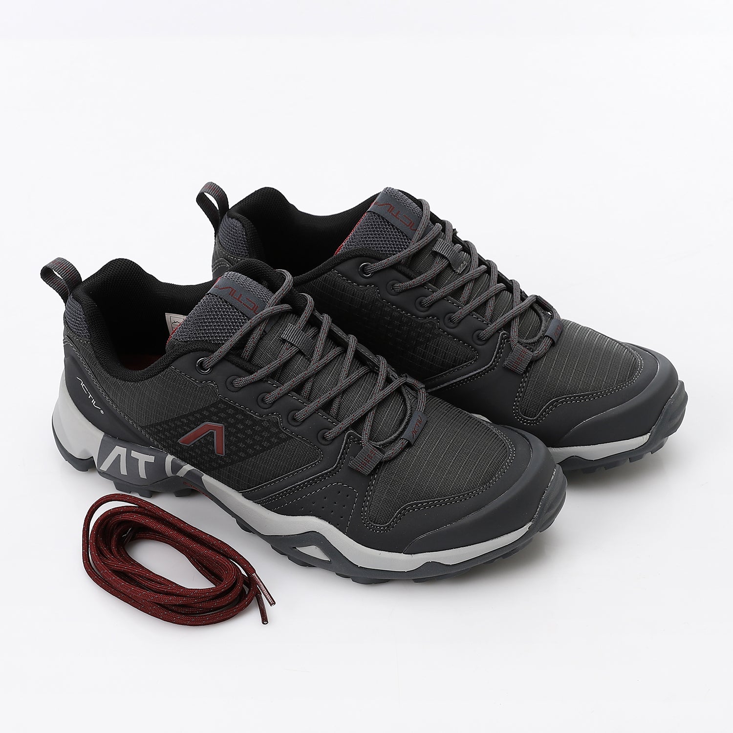 ACTIV MEN'S TREKKING SHOES - رمادى*احمر