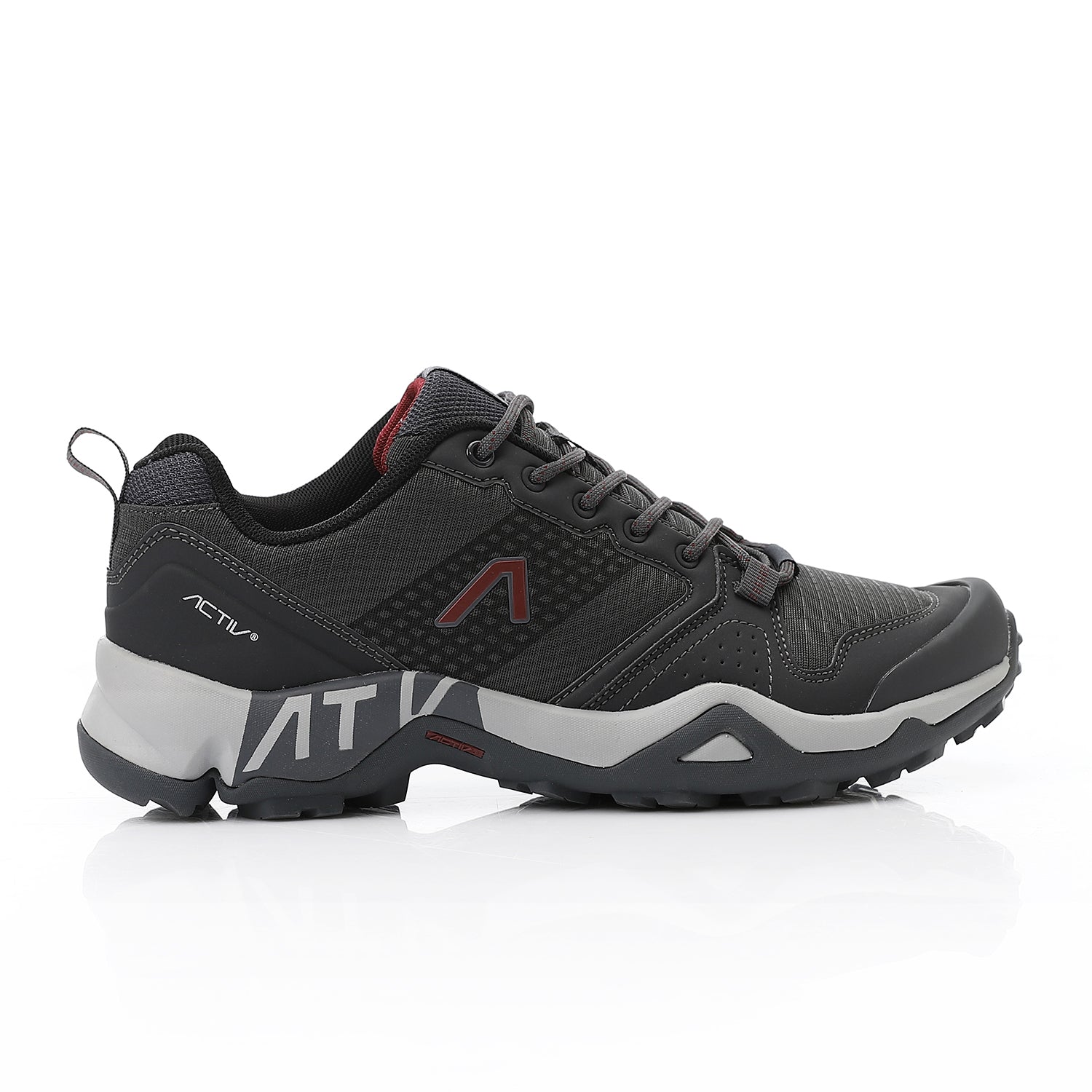 ACTIV MEN'S TREKKING SHOES - رمادى*احمر