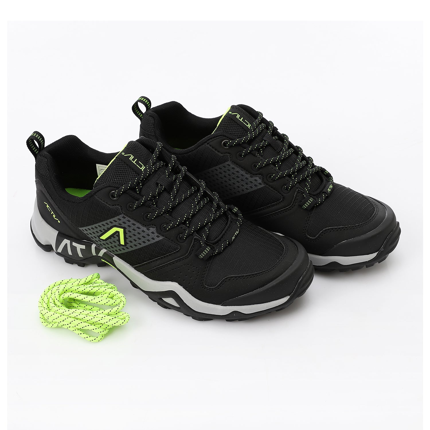 ACTIV MEN'S TREKKING SHOES - اسود*اخضر