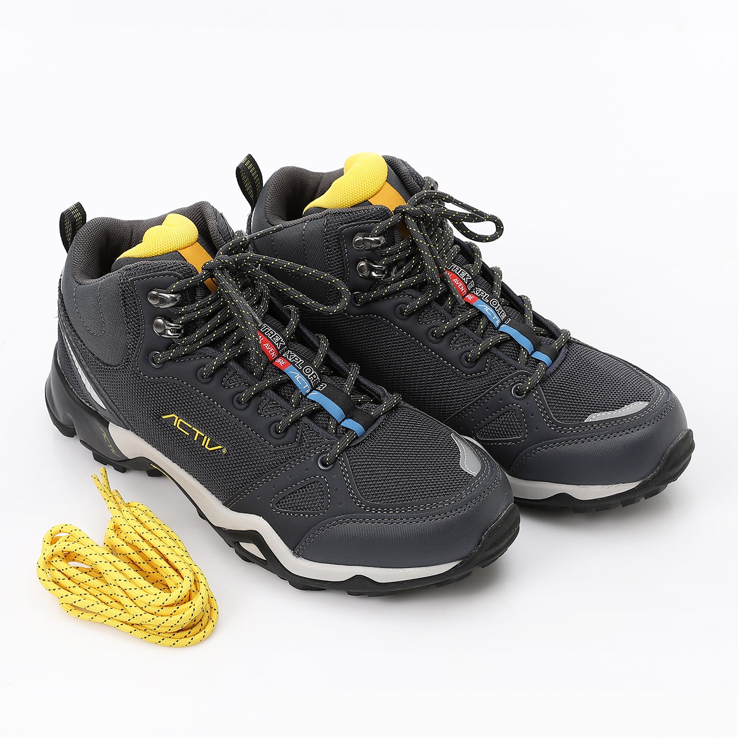 ACTIV MEN'S HALF BOOT SHOES - رمادى*اصفر