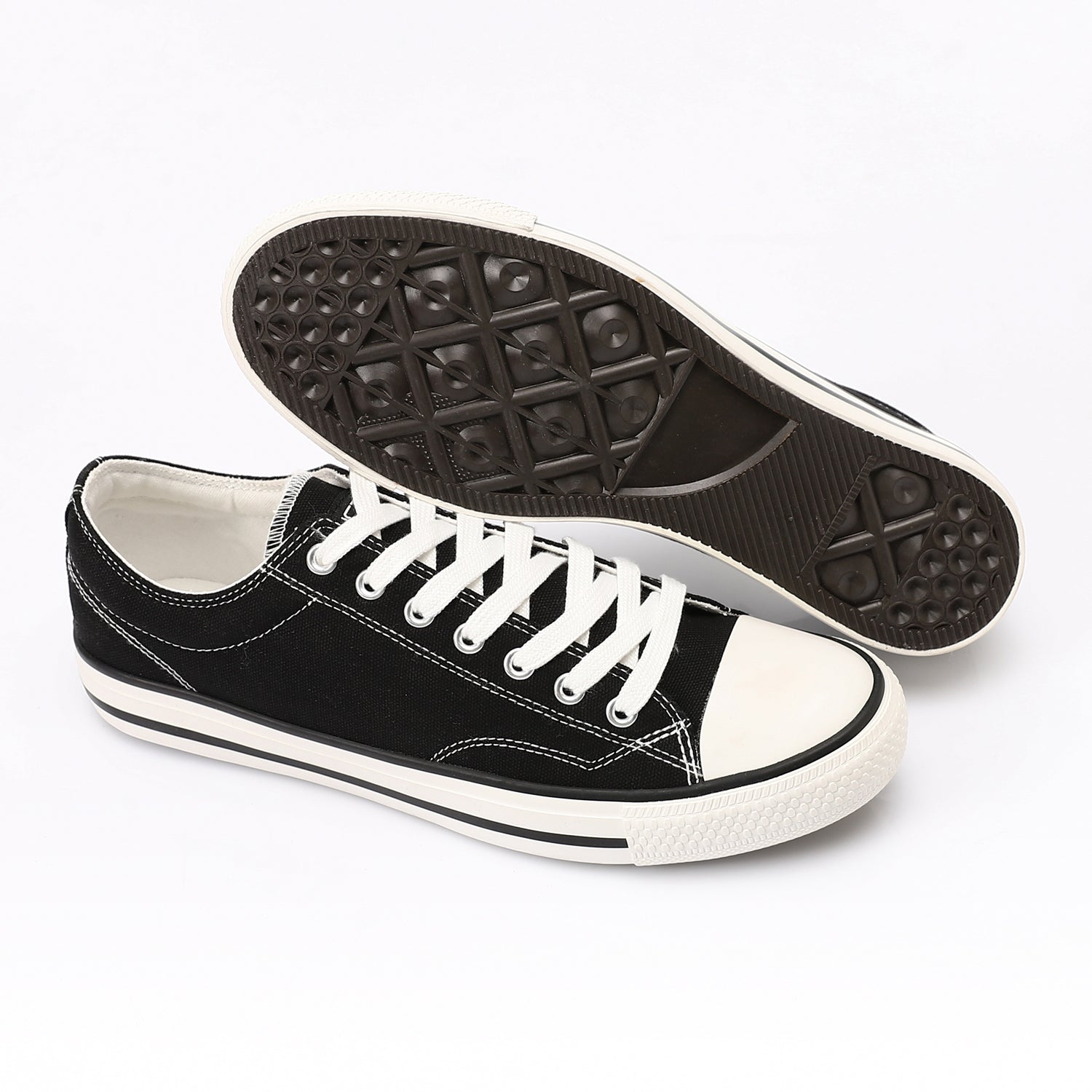 ACTIV MEN'S CANVAS SHOES - BLACK