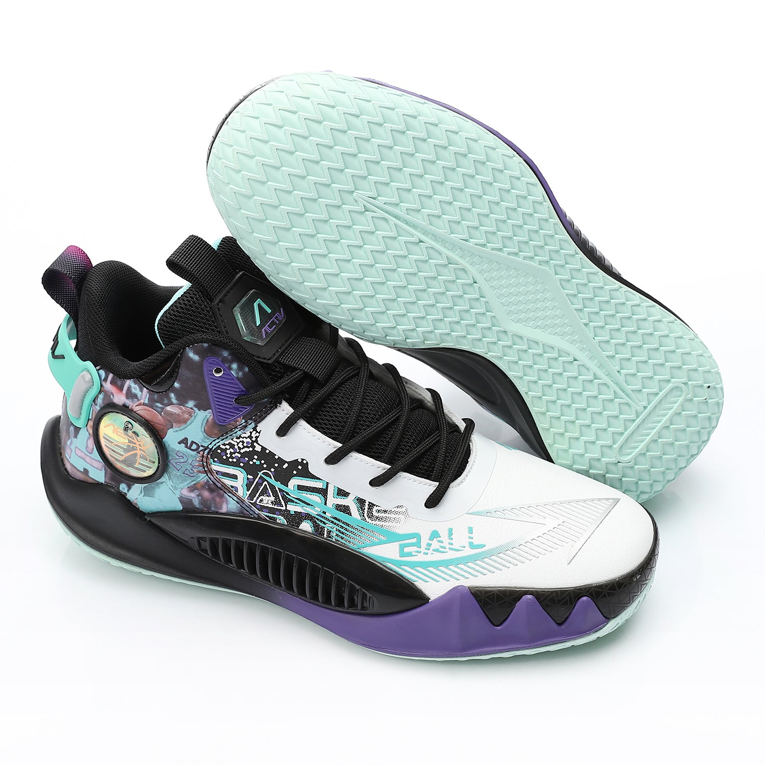 ACTIV MEN'S BASKETBALL SHOES - ابيض*اسود*اخضر