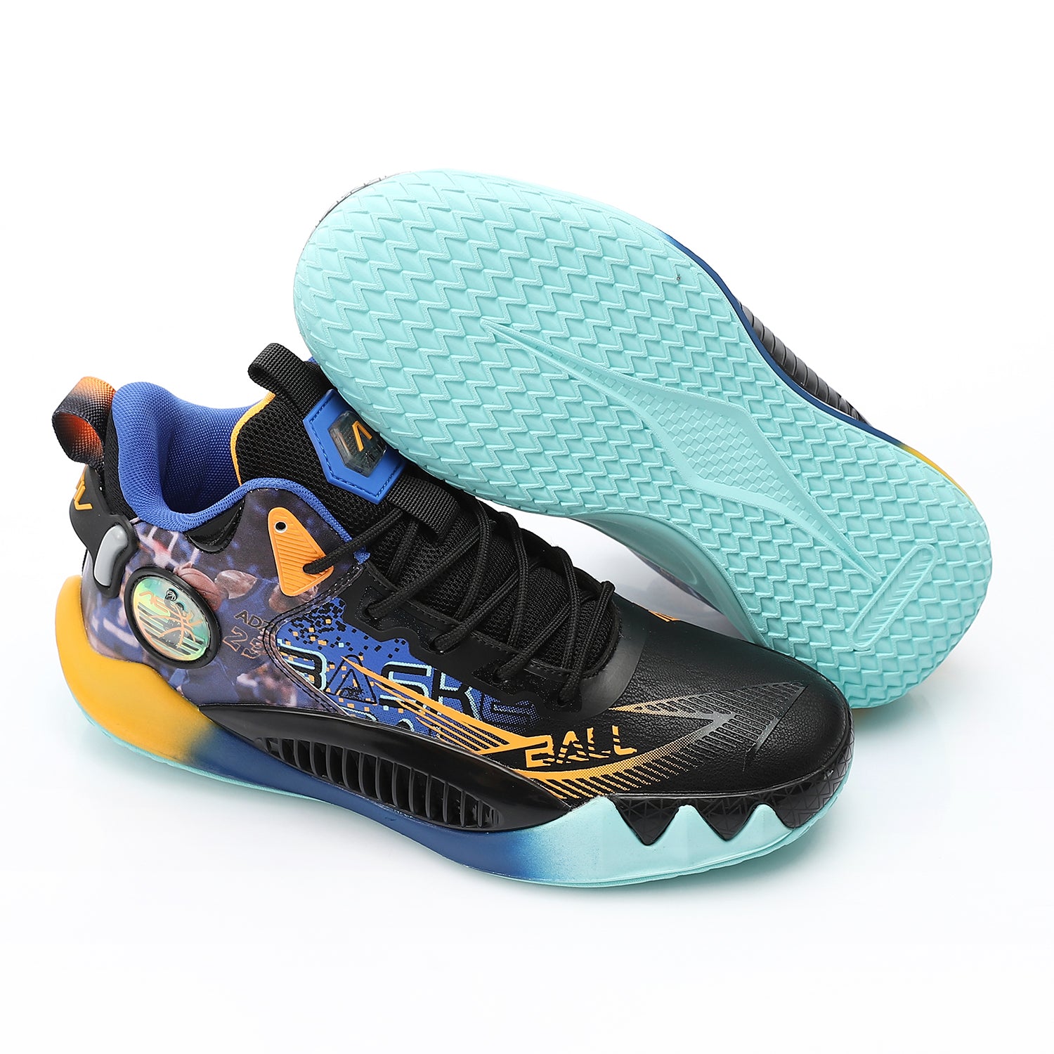 ACTIV MEN'S BASKETBALL SHOES - اسود*ازرق*برتقالى