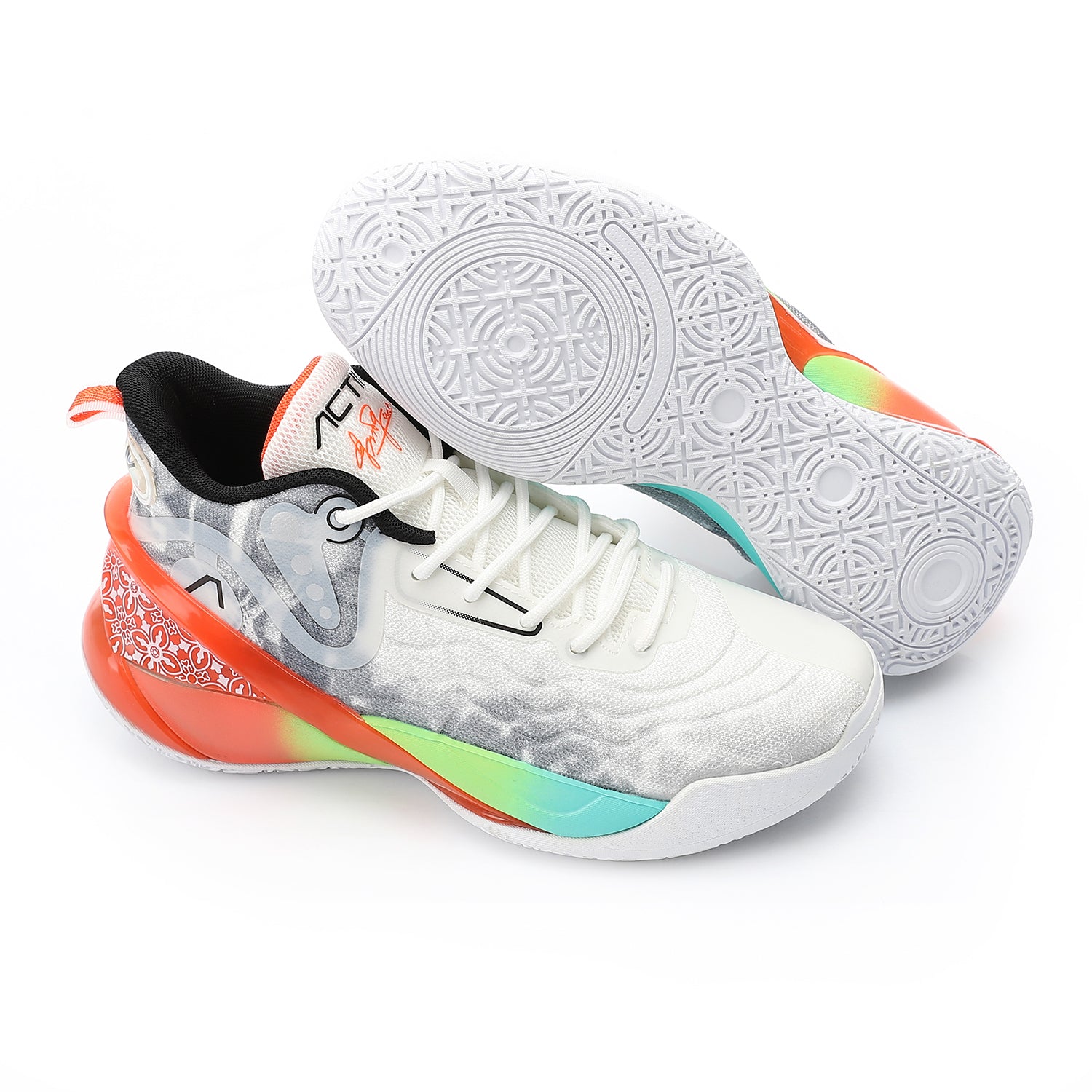 ACTIV MEN'S BASKETBALL SHOES - ابيض*اسود*برتقالى