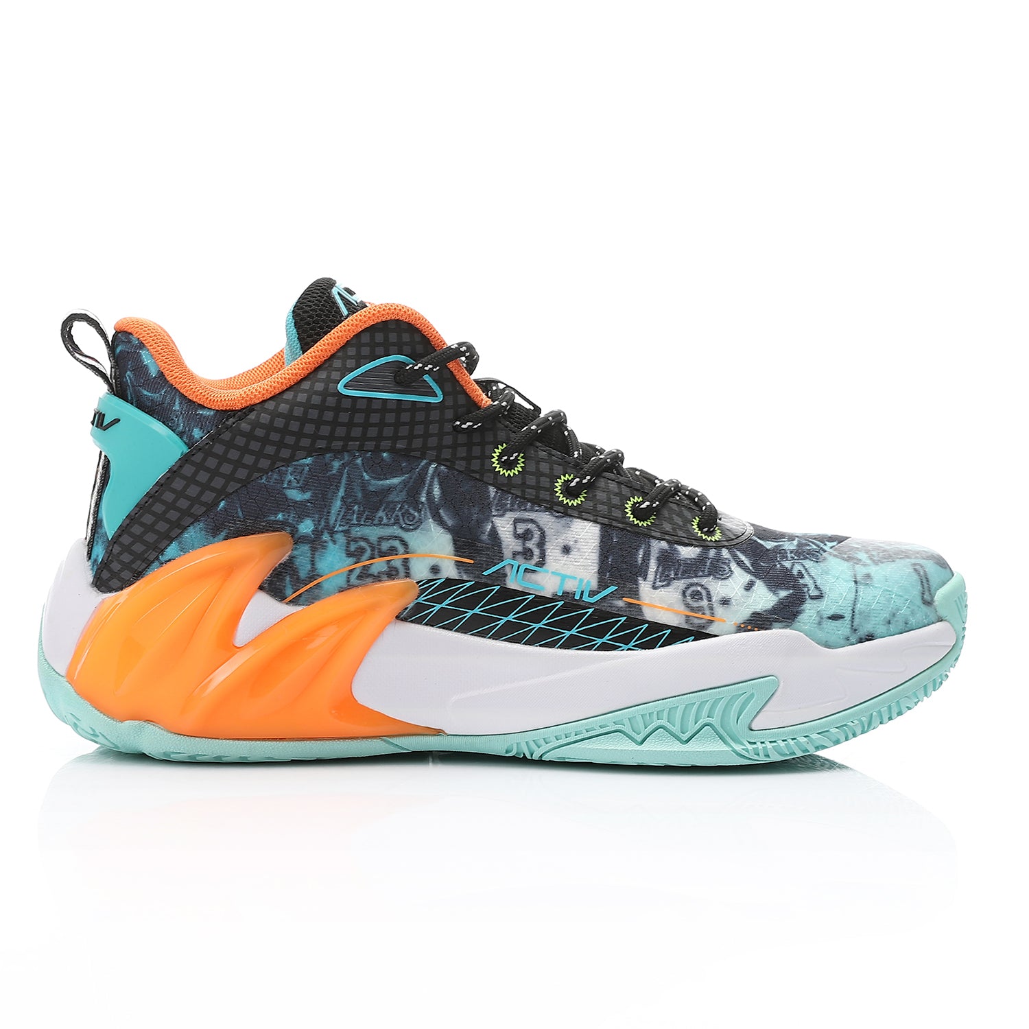 ACTIV MEN'S BASKETBALL SHOES - اسود*ازرق*برتقالى