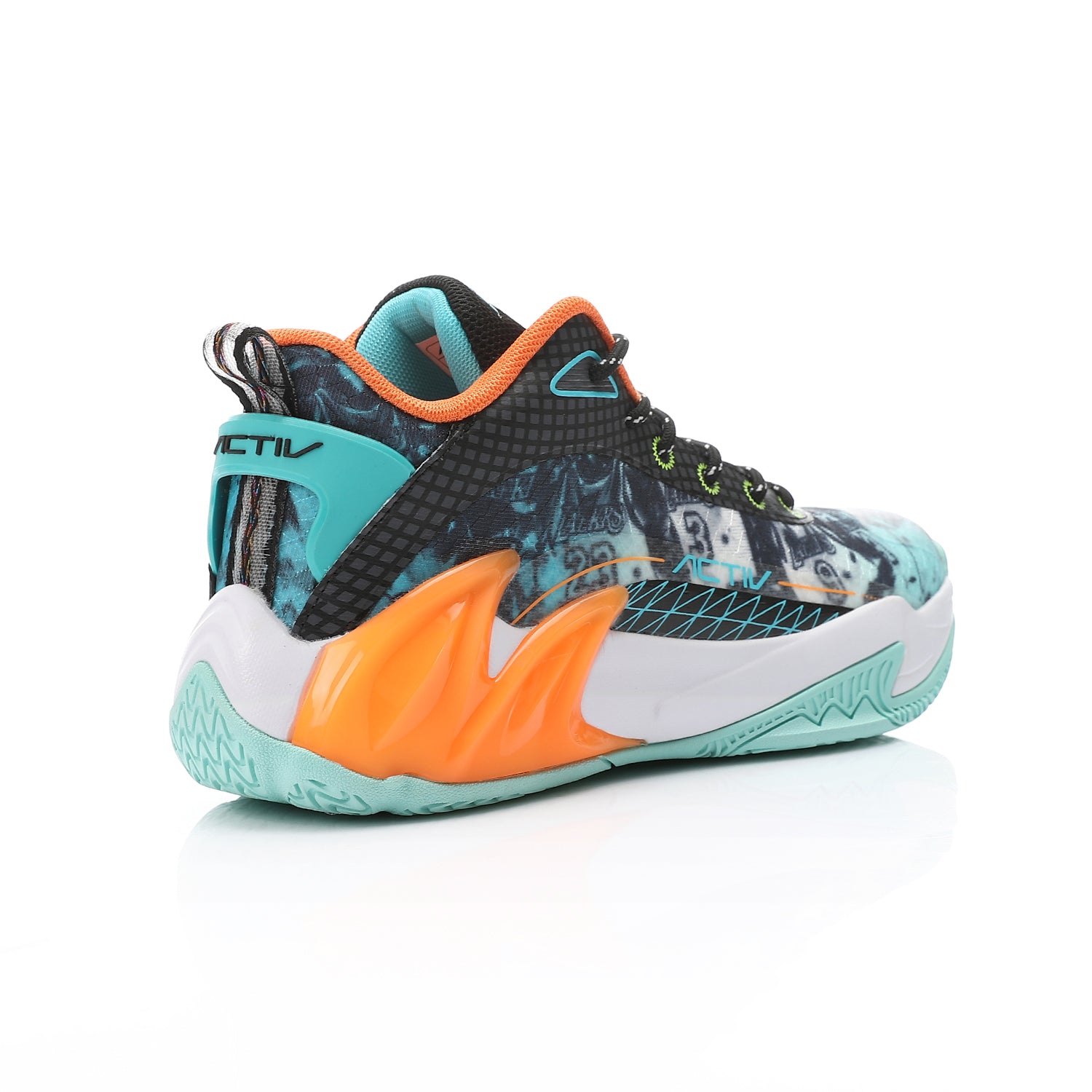 ACTIV MEN'S BASKETBALL SHOES - اسود*ازرق*برتقالى