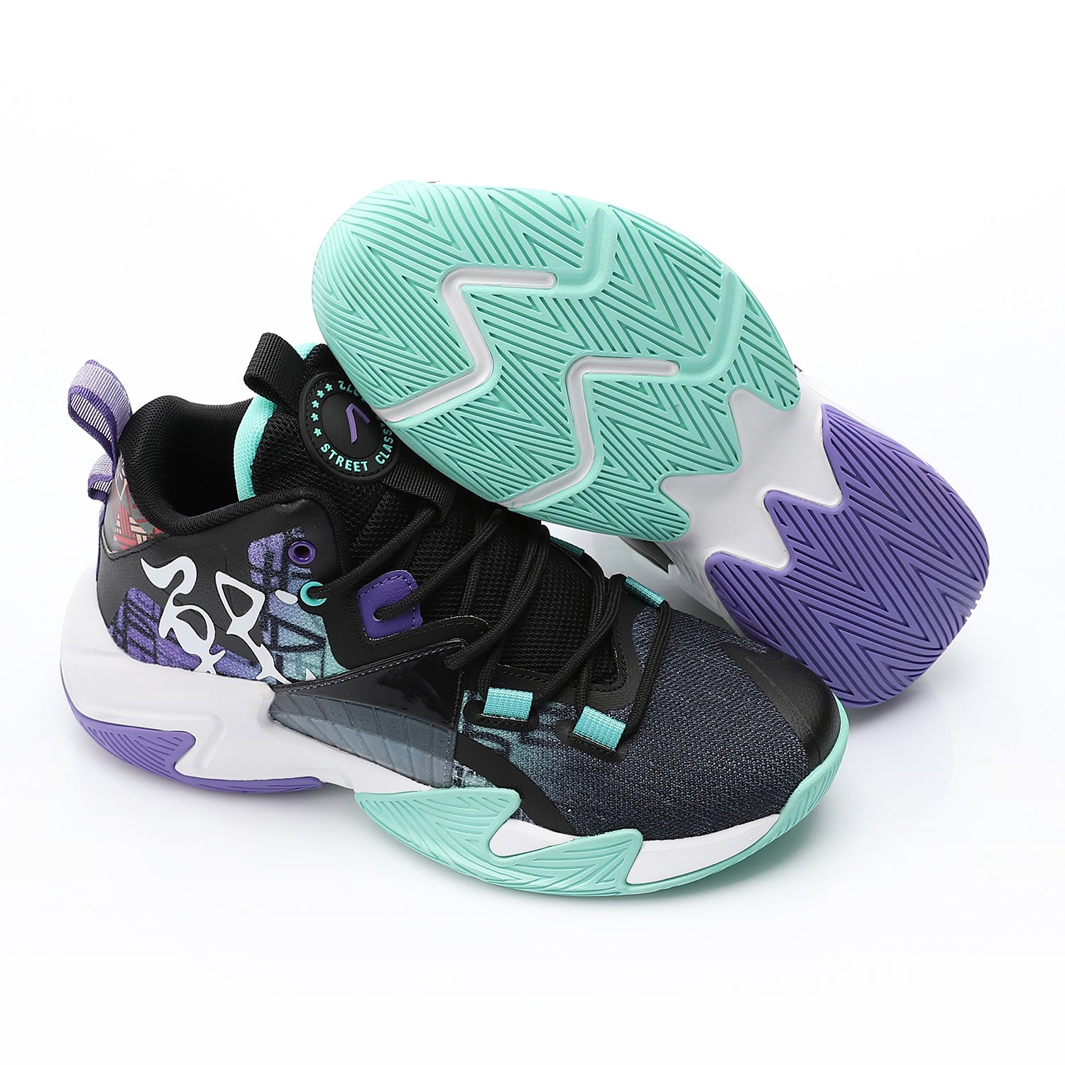 ACTIV MEN'S BASKETBALL SHOES - اسود*ازرق*موف