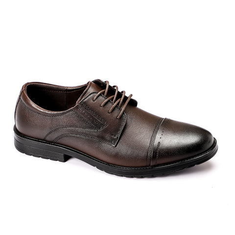 ACTIV MEN CLASSIC LEATHER SHOE - BROWN