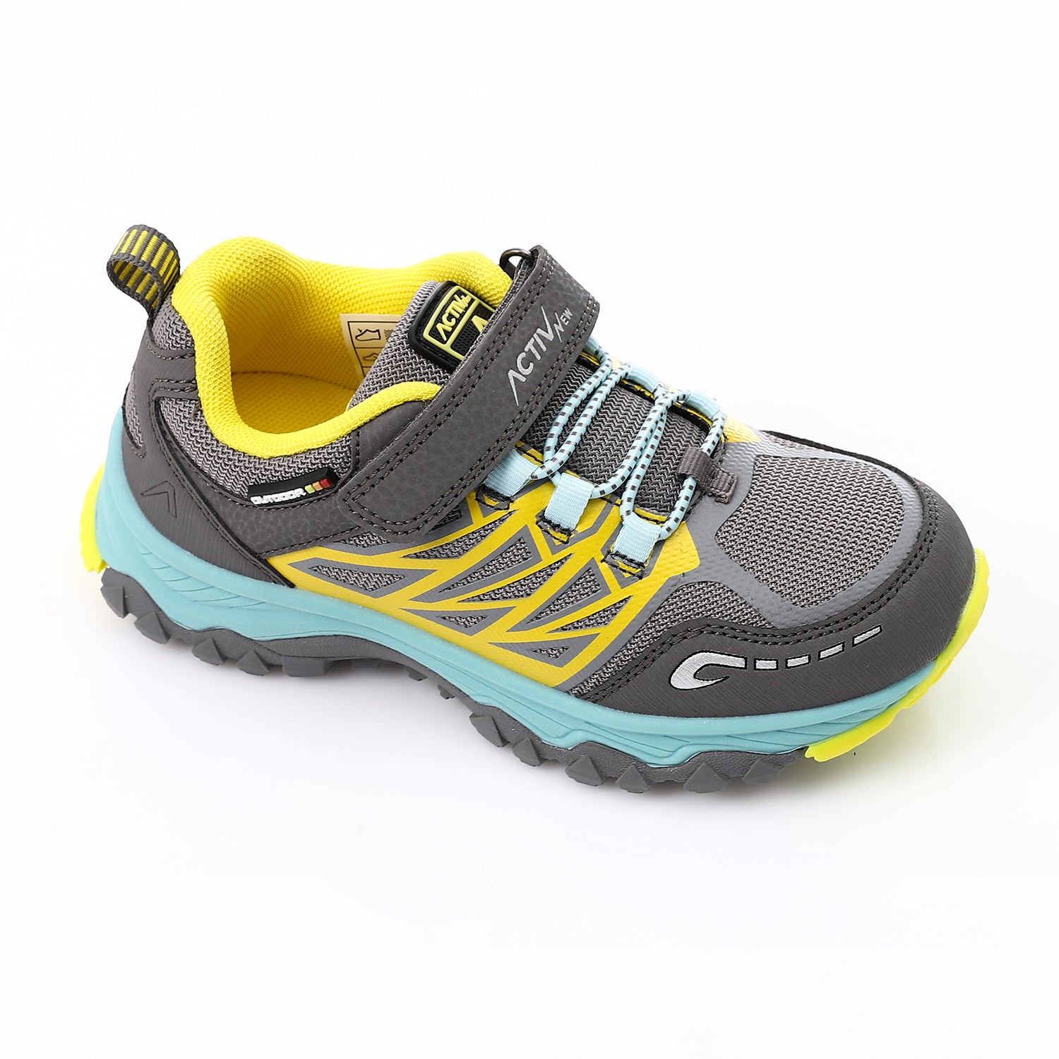 حذاء فاشون اكتف اطفالى - رمادى*اصفر*تركواز