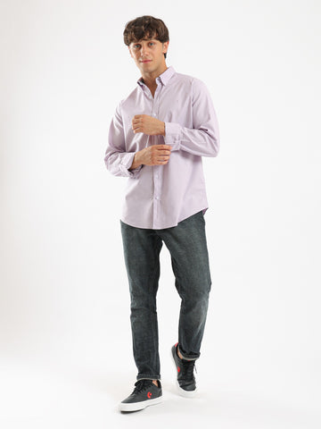 ACTIV MEN'S OXFORD L/S SHIRT - MAUVE