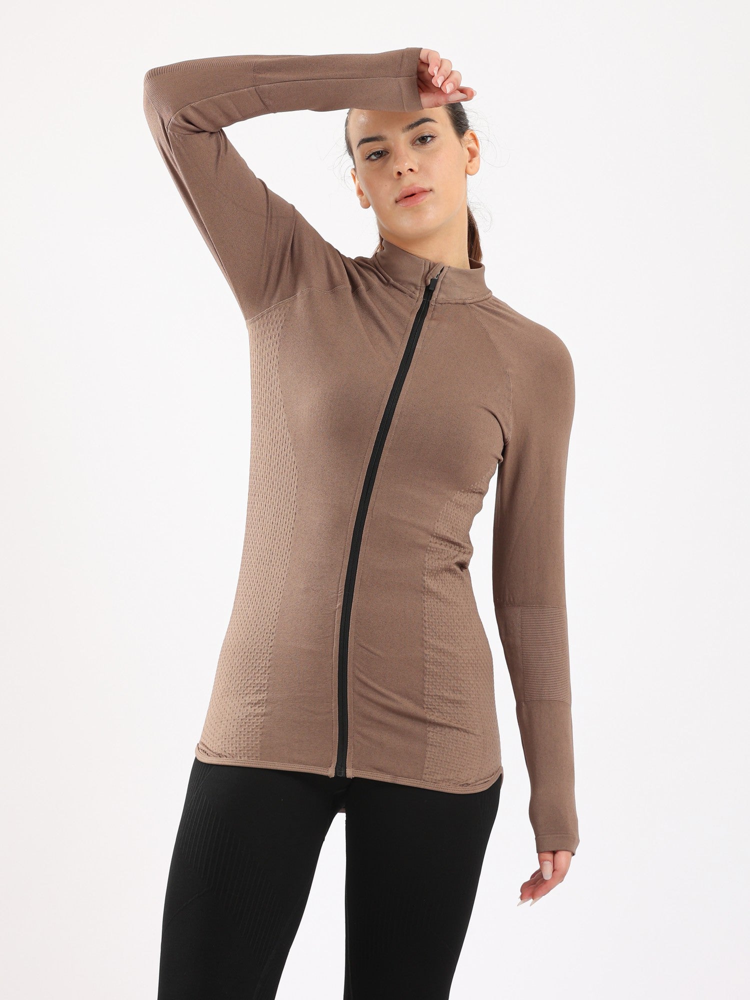 HEKLY WOMEN'S PLAIN JACKET - BROWN