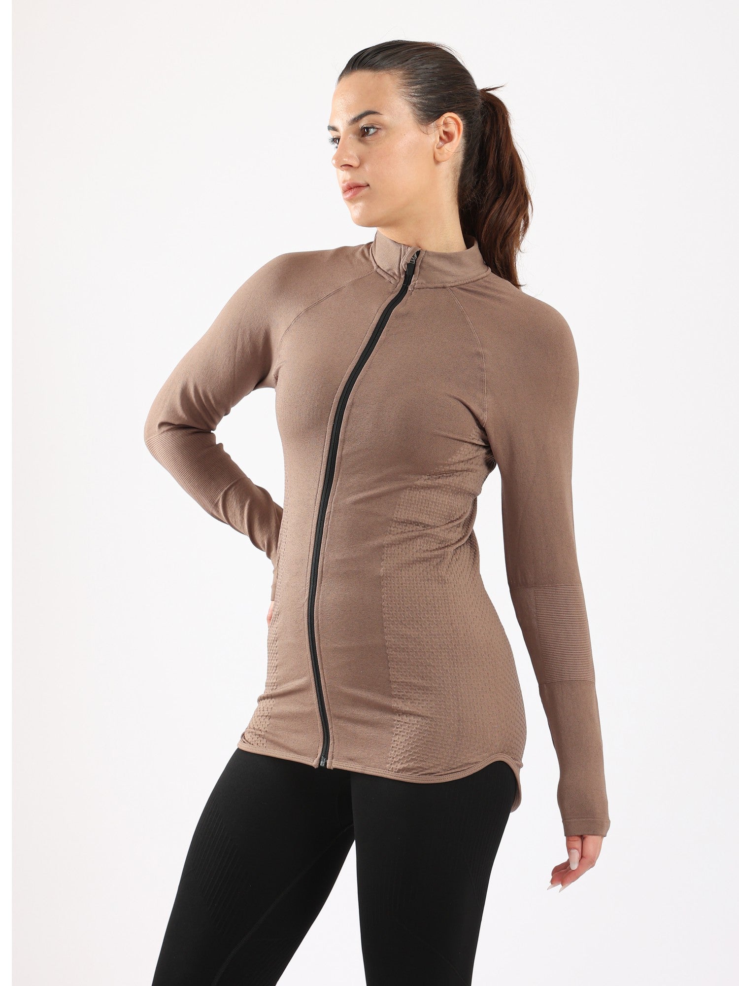 HEKLY WOMEN'S PLAIN JACKET - BROWN