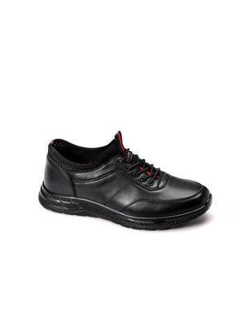 ACTIV MEN CLASSIC LEATHER SHOE - BLACK