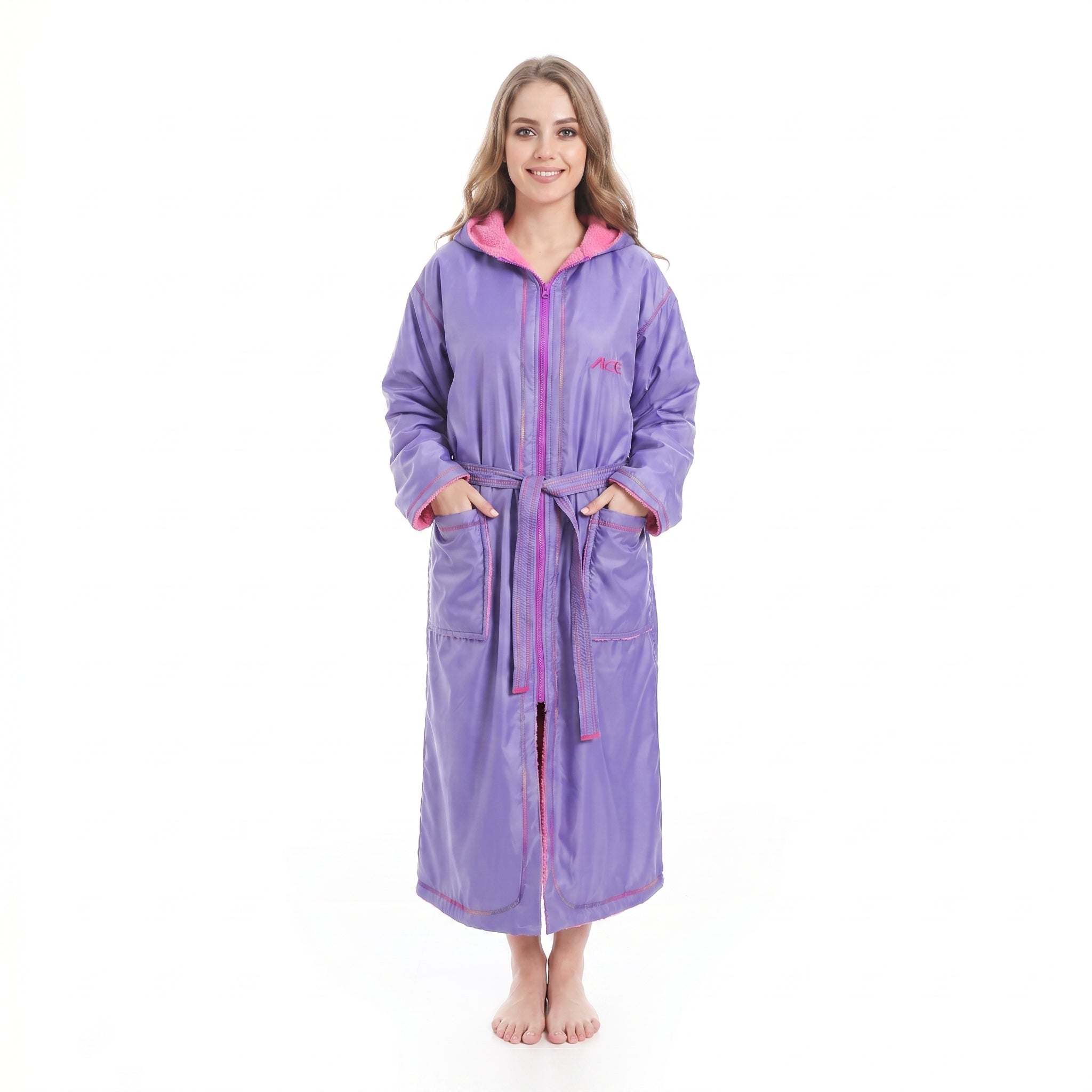 ACTIV WATERPROOF ZIP BATHROBE - PURPLE