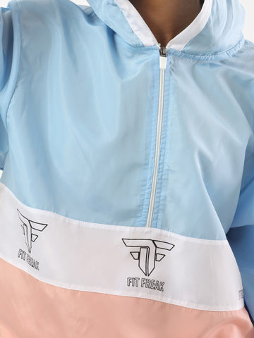HALF ZIPPER WATERPROOF JACKET - BLUE