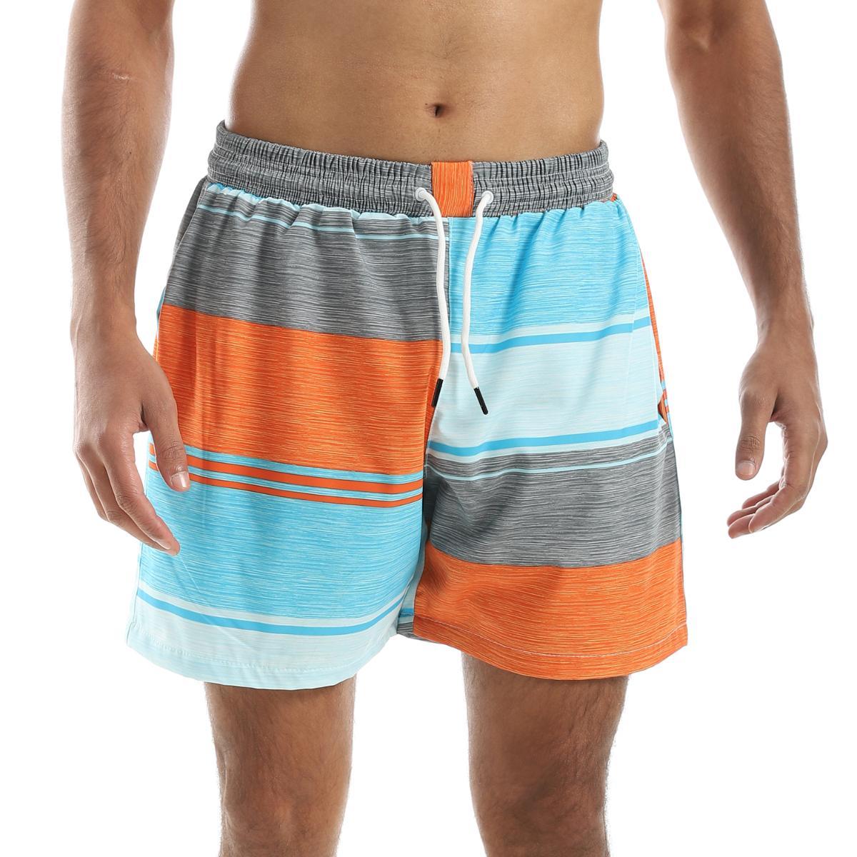 AIRWALK MEN'S SWIM SHORTS - ORG & GRY