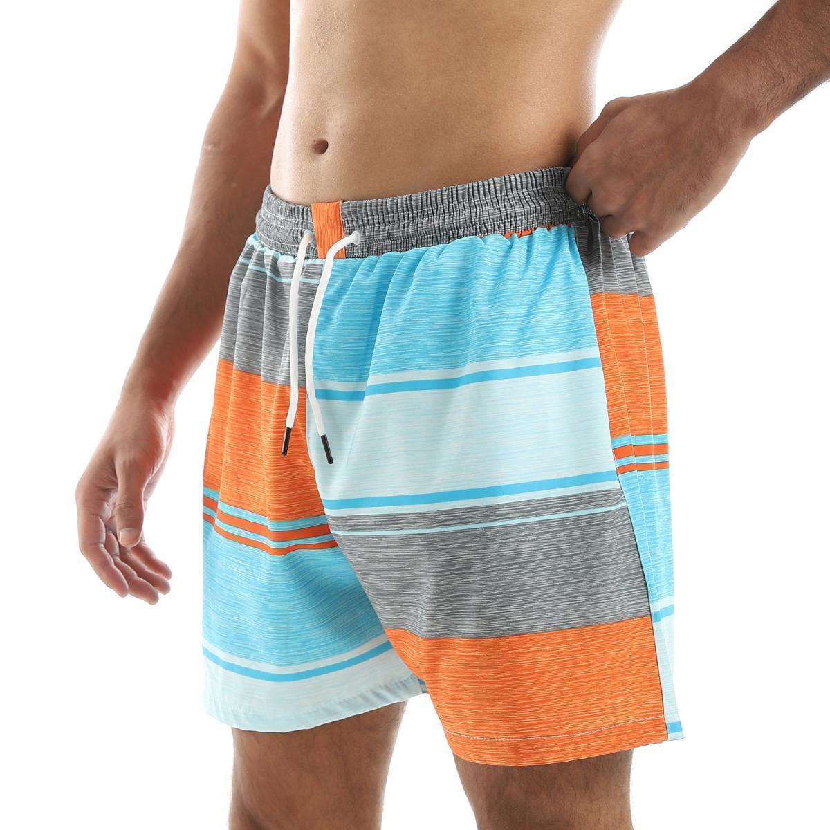 AIRWALK MEN'S SWIM SHORTS - ORG & GRY
