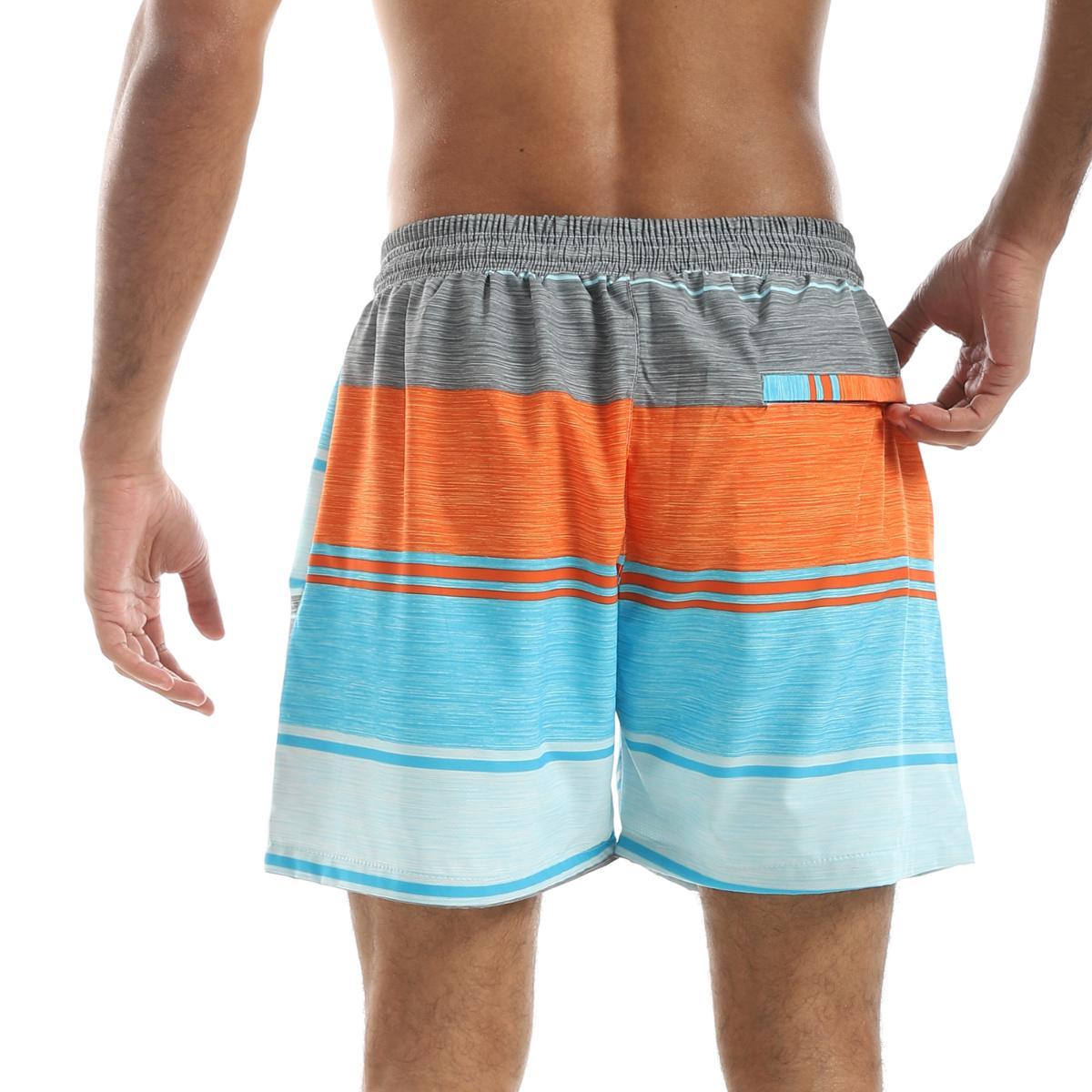 AIRWALK MEN'S SWIM SHORTS - ORG & GRY