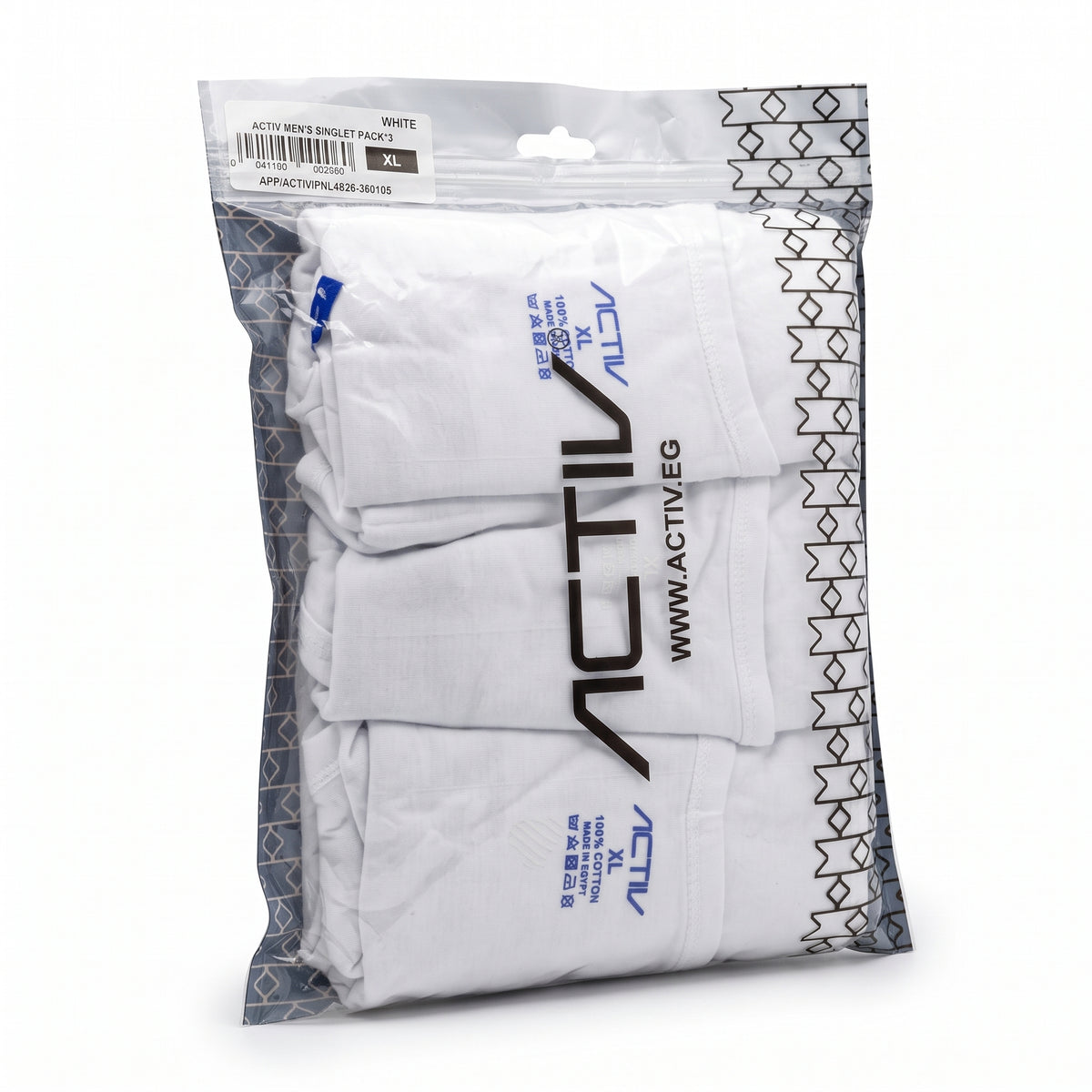 ACTIV MEN'S SINGLET PACK*3 - WHITE