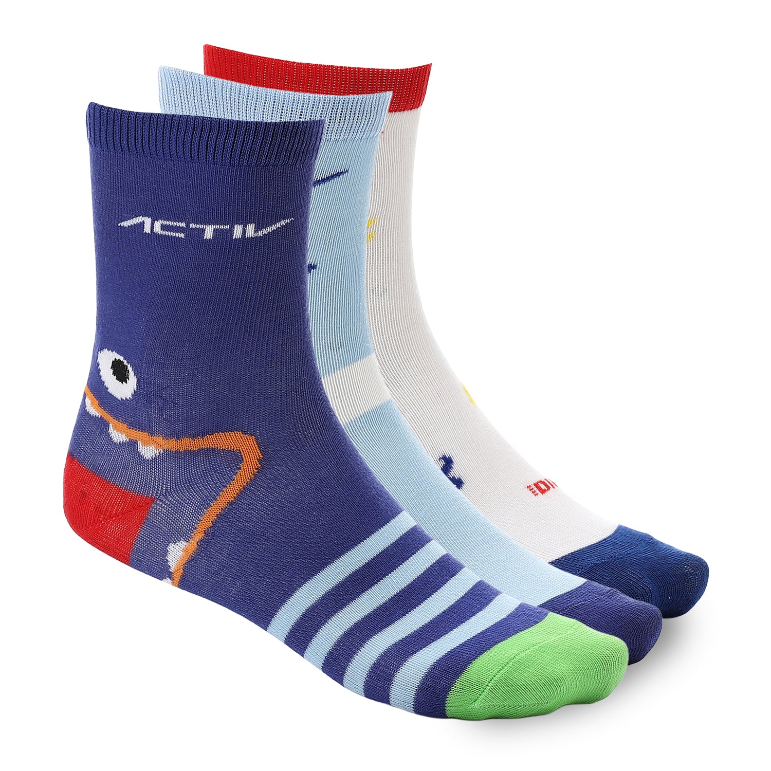 BOYS' PLAIN LONG SOCKS PACK*3 - COLORS