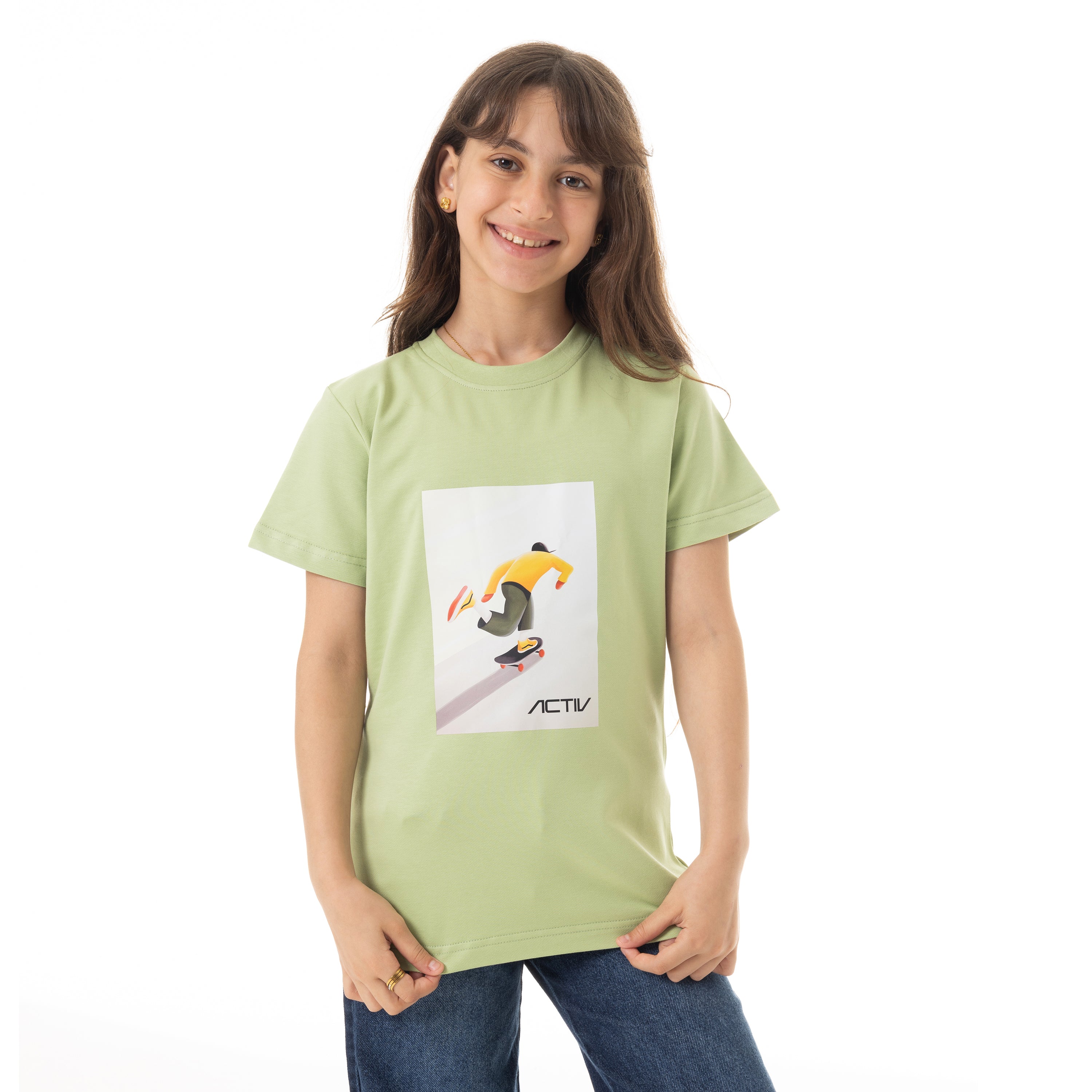 SKATE MAN PRINT T-SHIRT - MINT