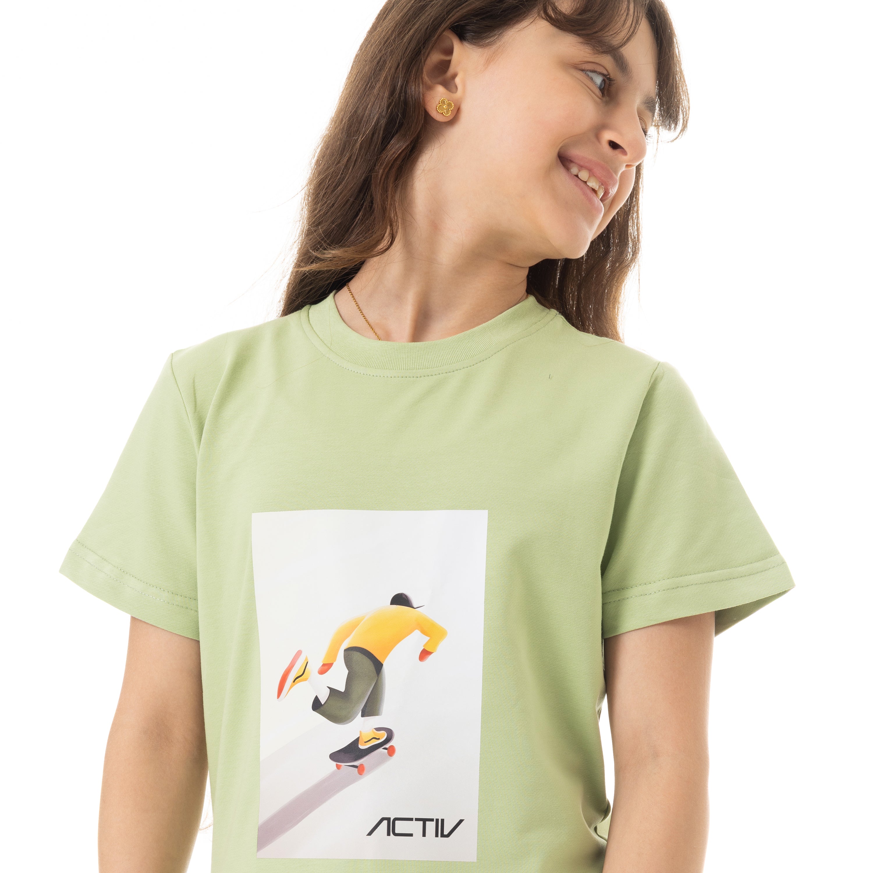 SKATE MAN PRINT T-SHIRT - MINT