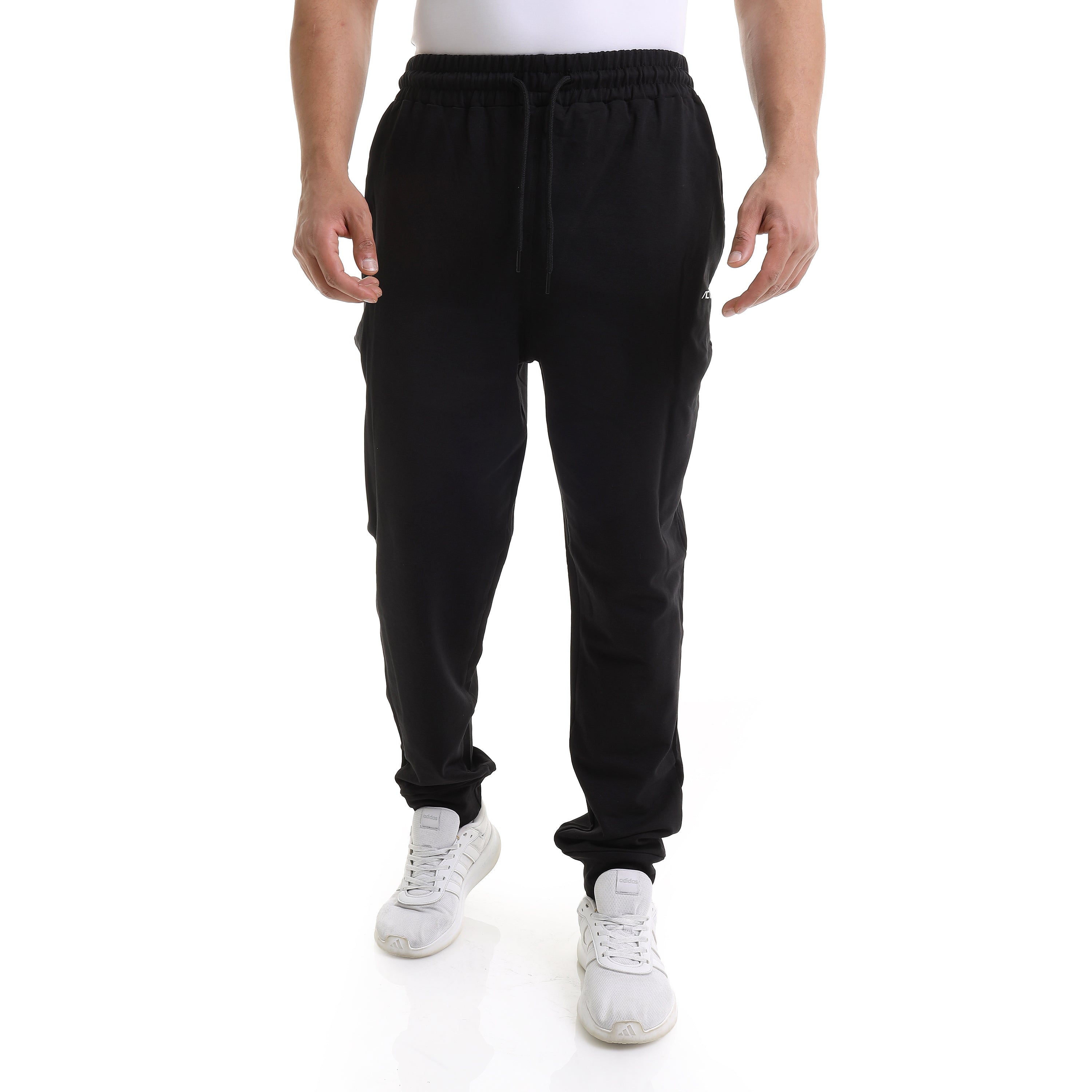 LETTER LOGO PRINT SWEATPANTS - BLACK