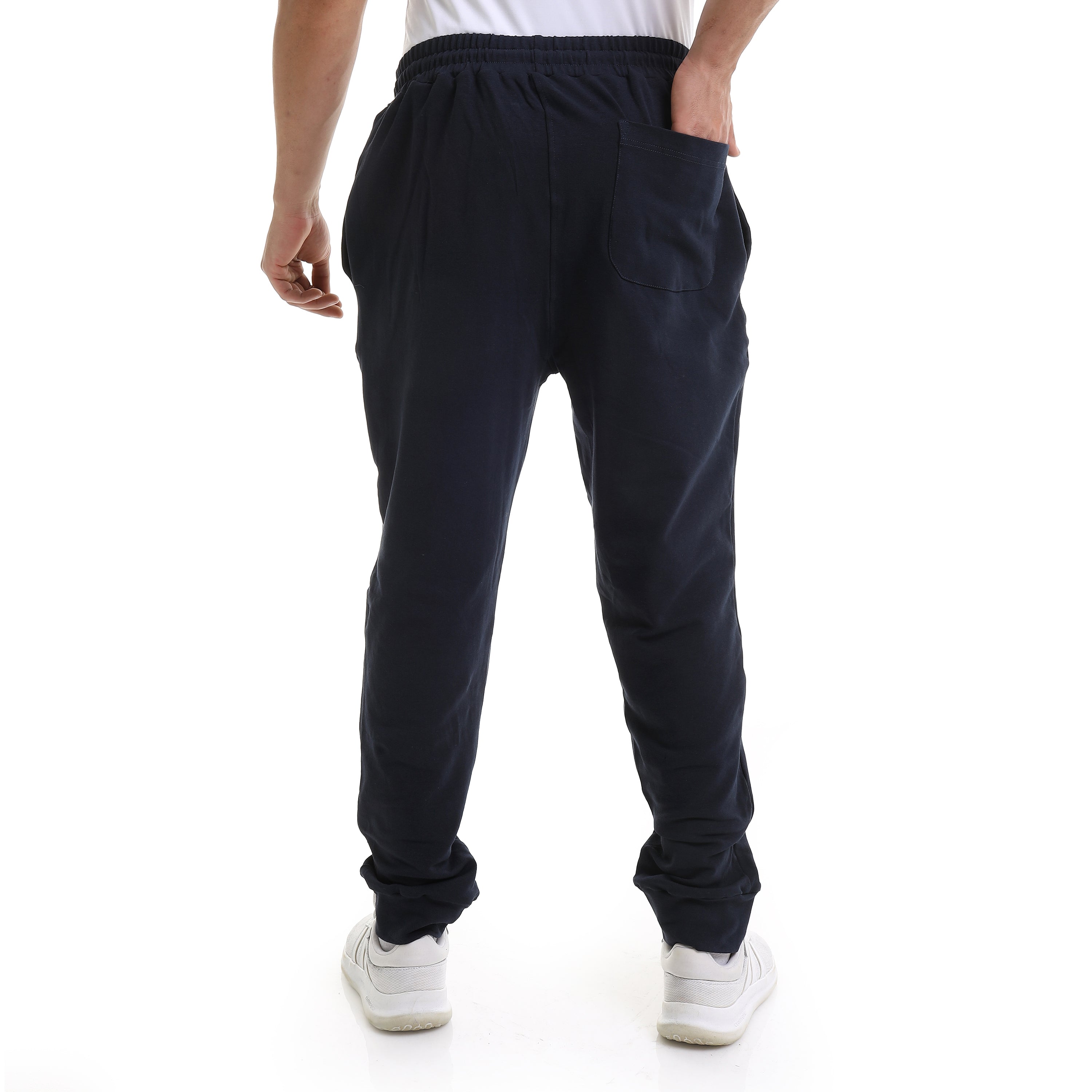 ACTIV LOGO PRINT SWEATPANTS - NAVY