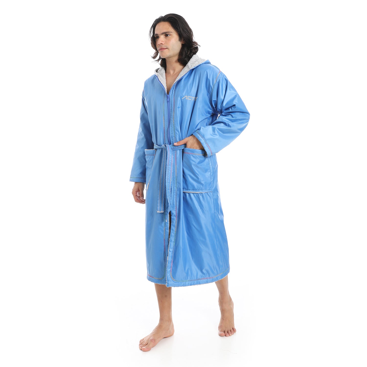 ACTIV WATERPROOF ZIP BATHROBE - BLUE 