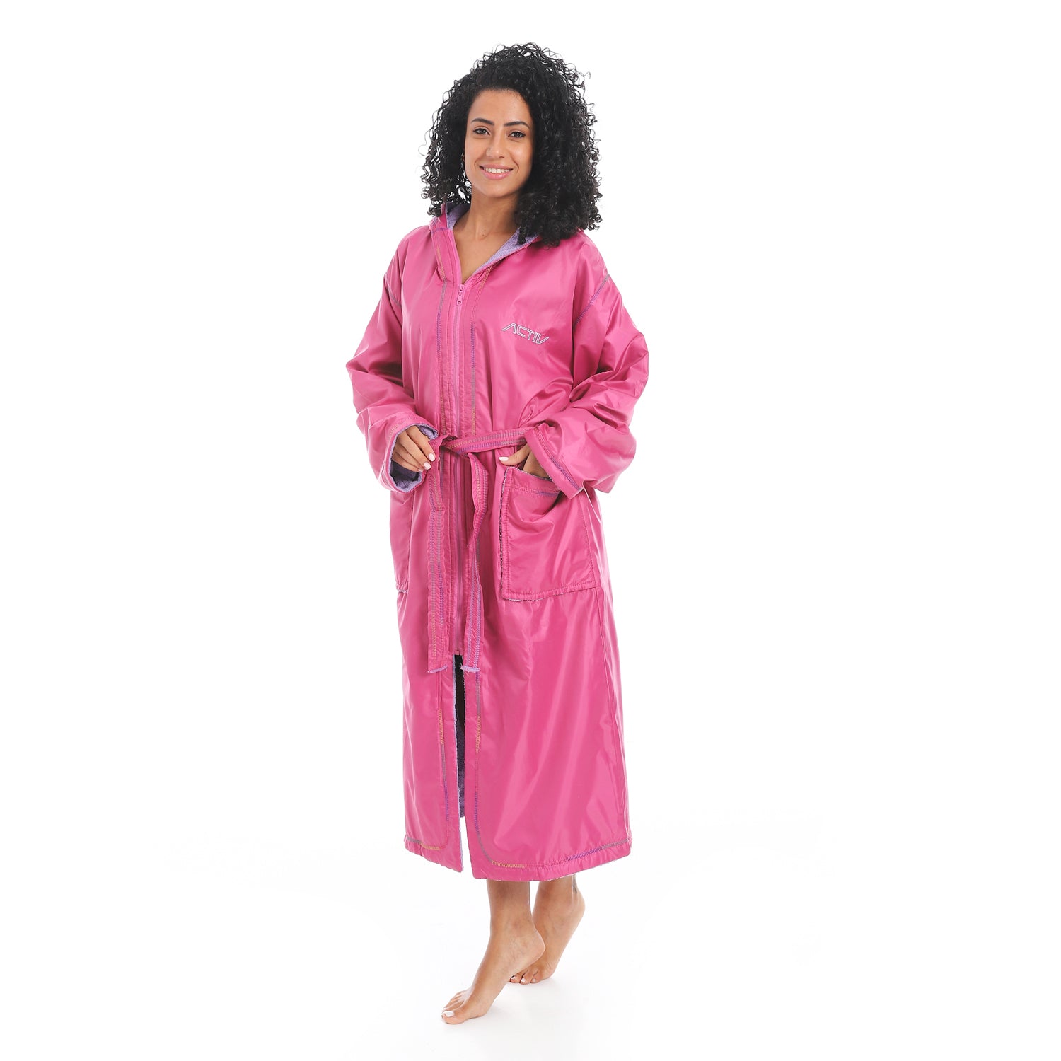 ACTIV WATERPROOF ZIP BATHROBE - FUCHSIA