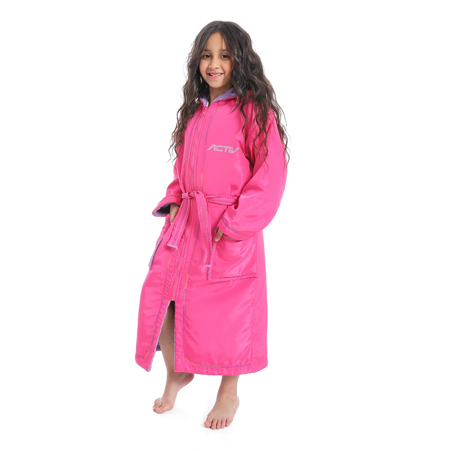 ACTIV WATERPROOF ZIP BATHROBE - FUCHSIA