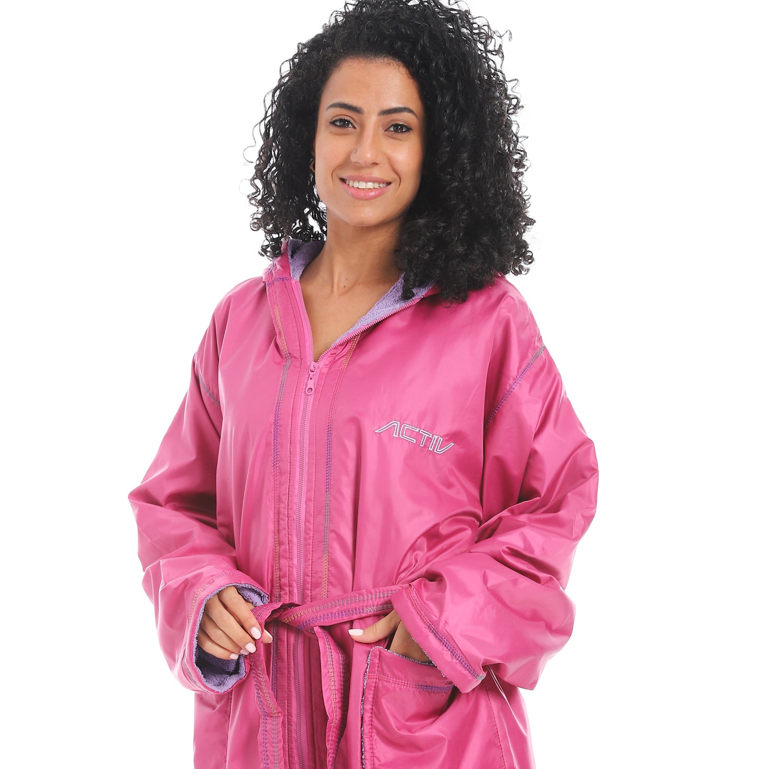 ACTIV WATERPROOF ZIP BATHROBE - FUCHSIA