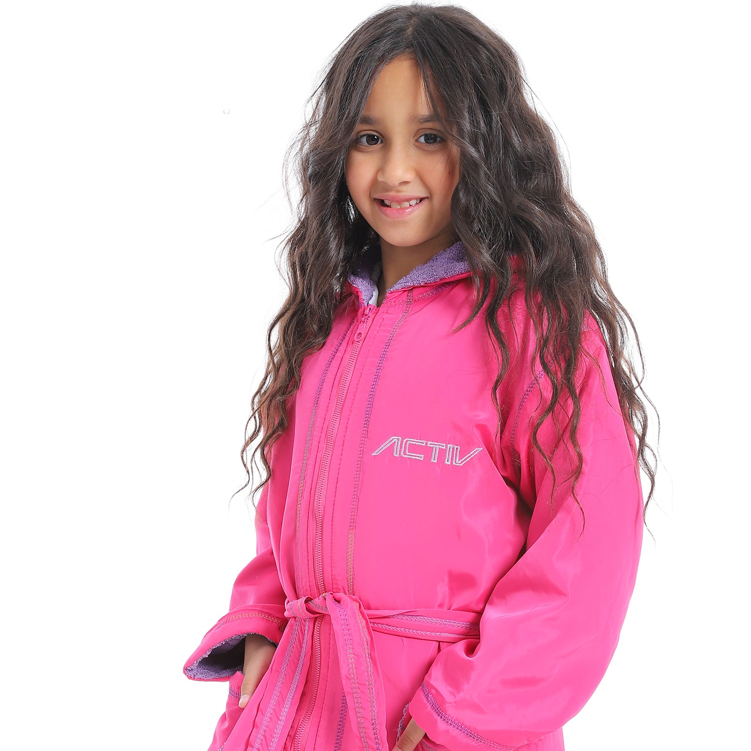 ACTIV WATERPROOF ZIP BATHROBE - FUCHSIA