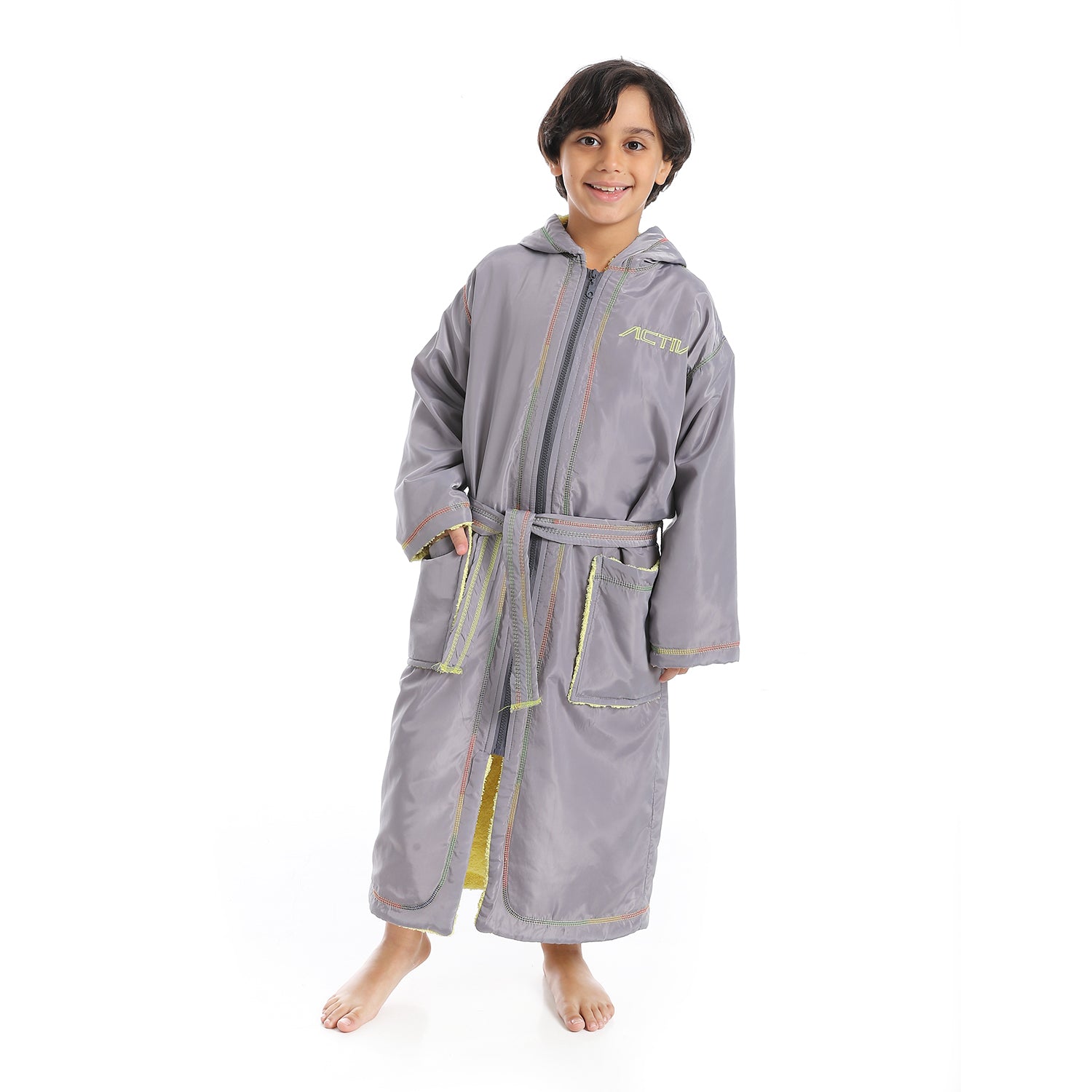 ACTIV WATERPROOF ZIP BATHROBE - GREY