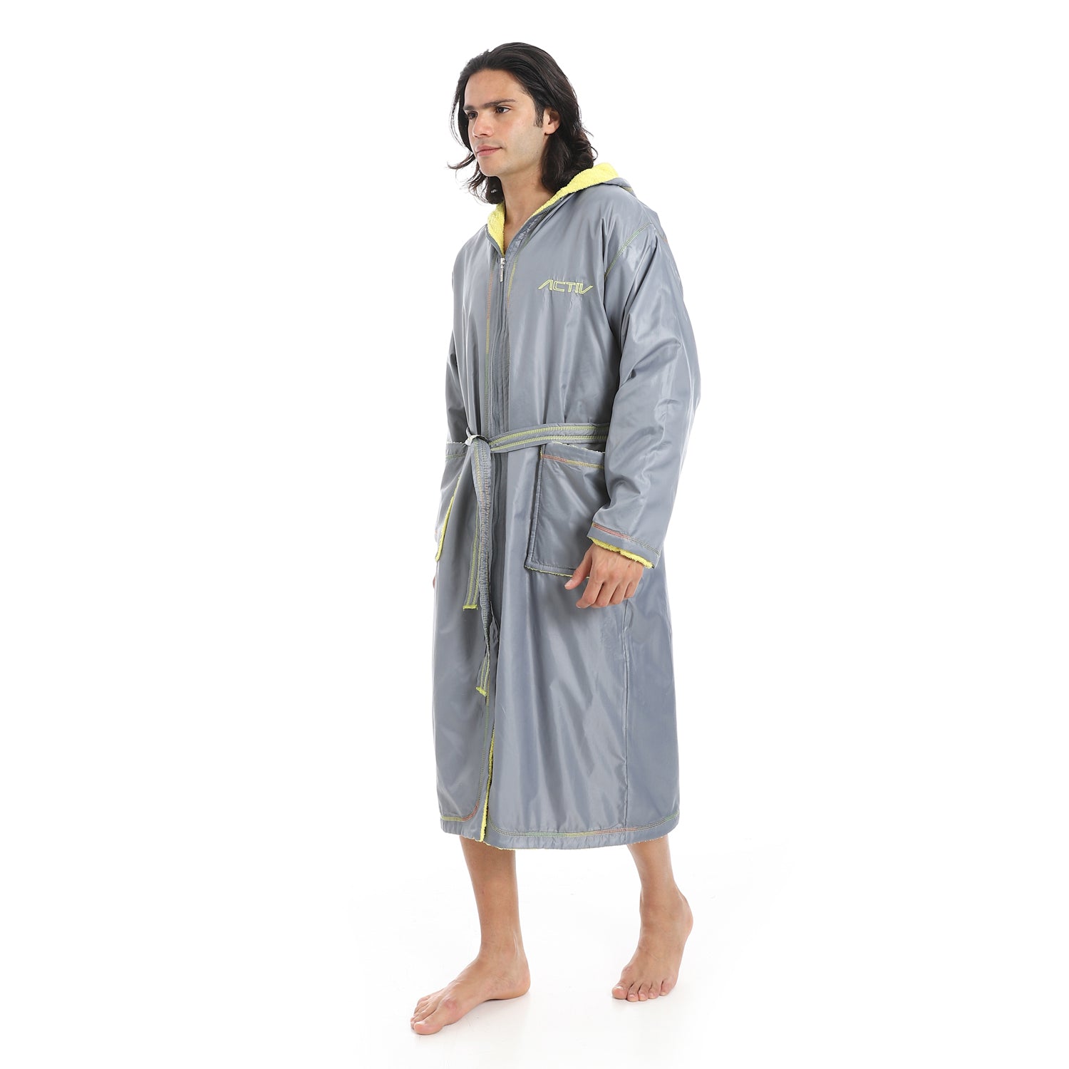 ACTIV WATERPROOF ZIP BATHROBE - GRAY 