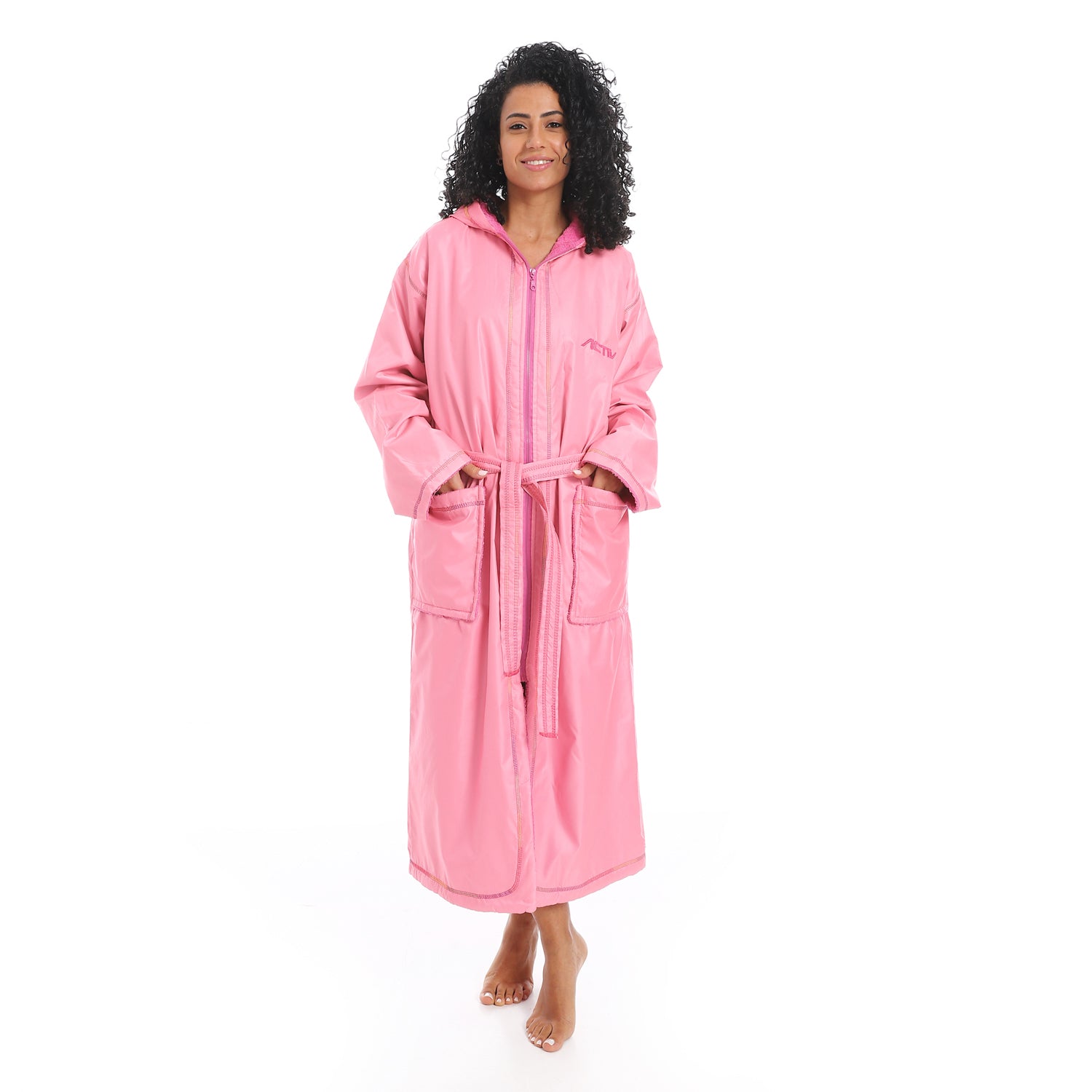 ACTIV WATERPROOF ZIP BATHROBE - PINK 