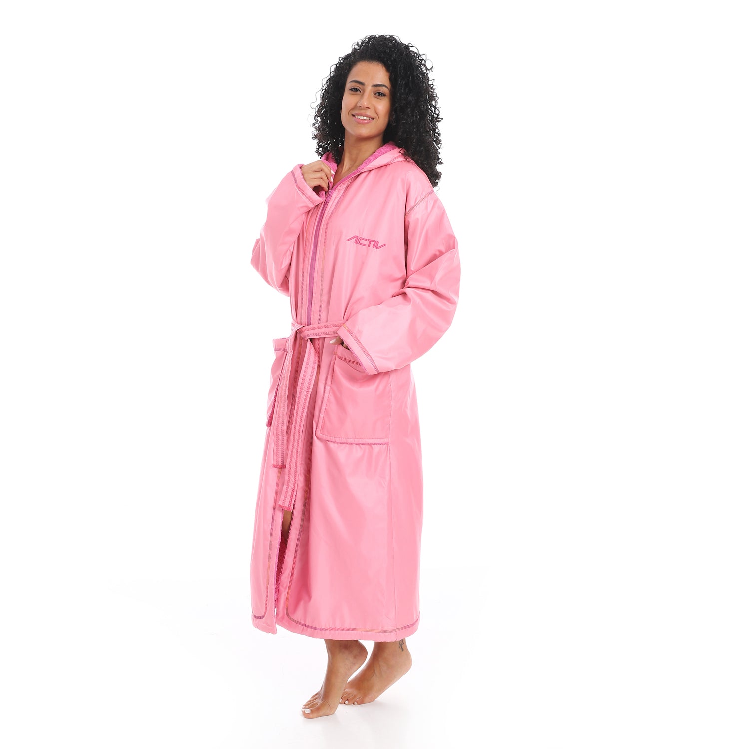 ACTIV WATERPROOF ZIP BATHROBE - PINK