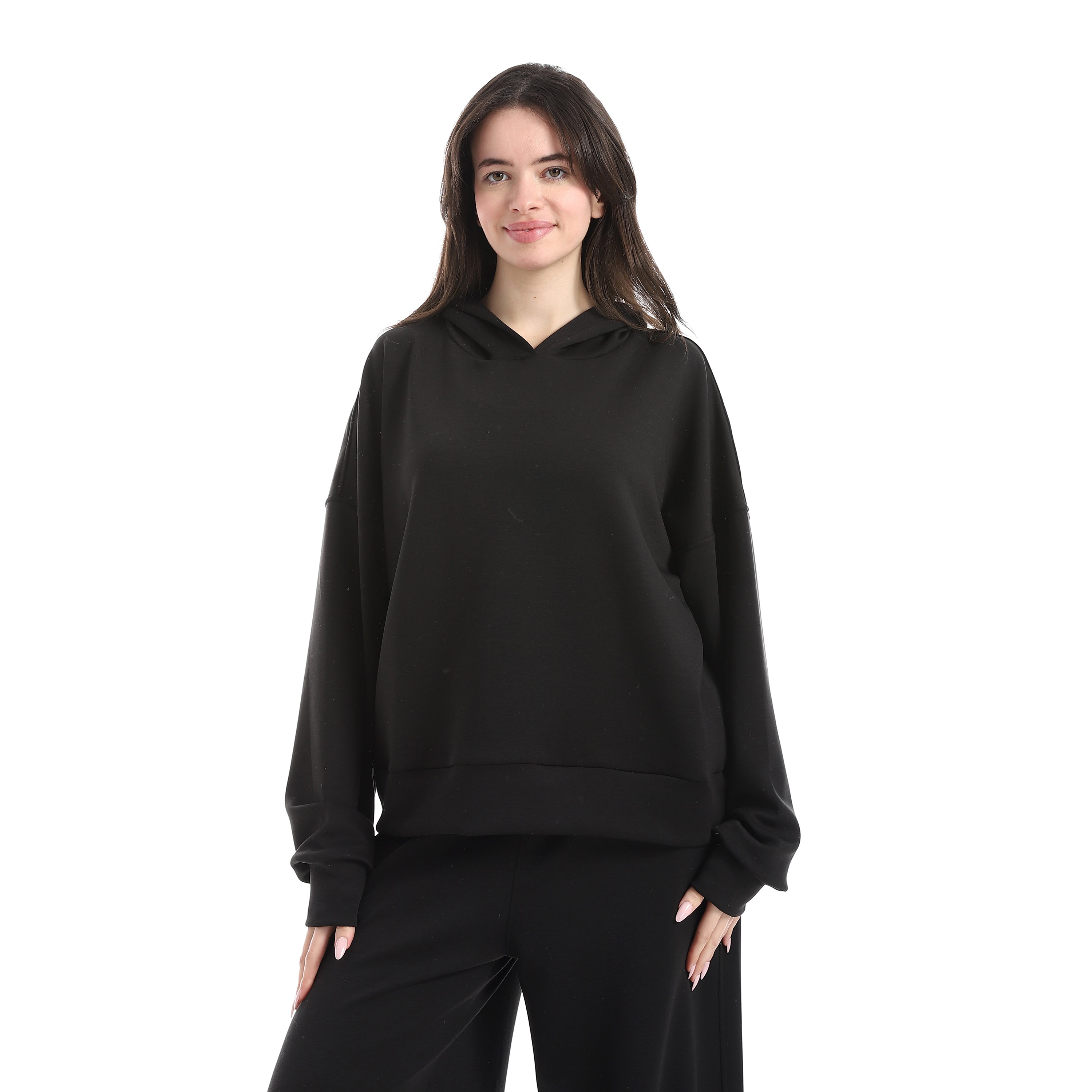 BOX CROPPED WIDE LEG PANTS - اسود