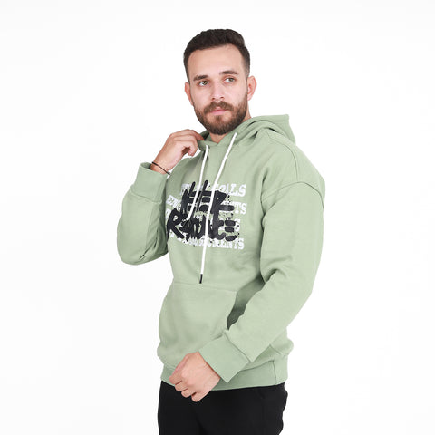 PRINTED OVERSIZED HOODIE - MINT