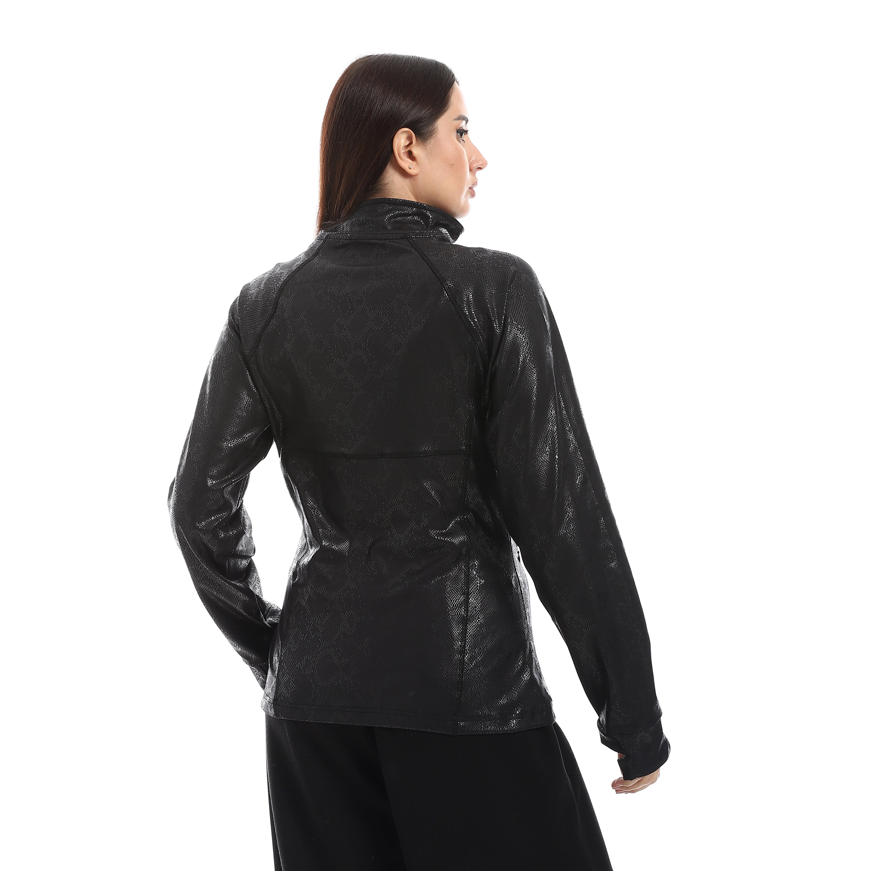 جاكت اكتف حريمي سوسته - اسود